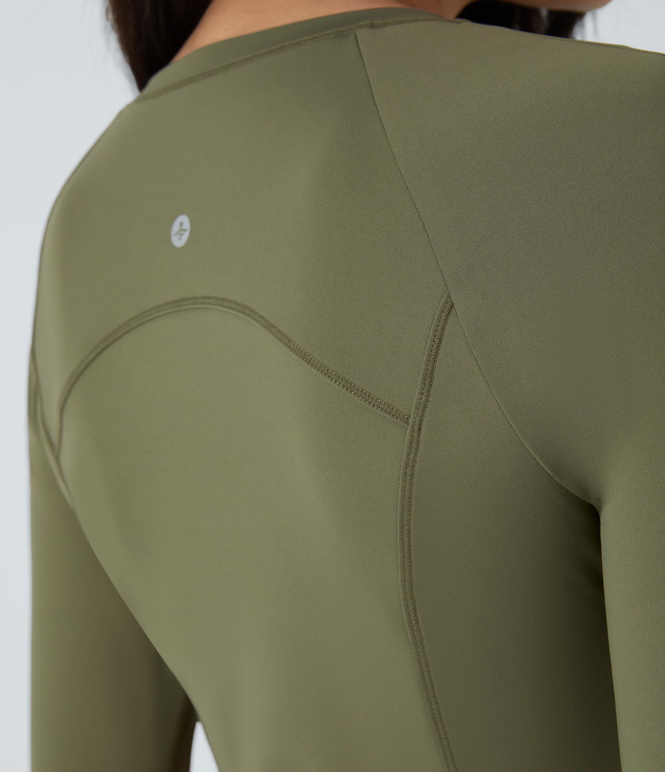 Halara Softlyzeroв„ў Thermal Raglan Sleeve Thumb Hole Slim Yoga Sports Top  - Grass Grey Green - S 