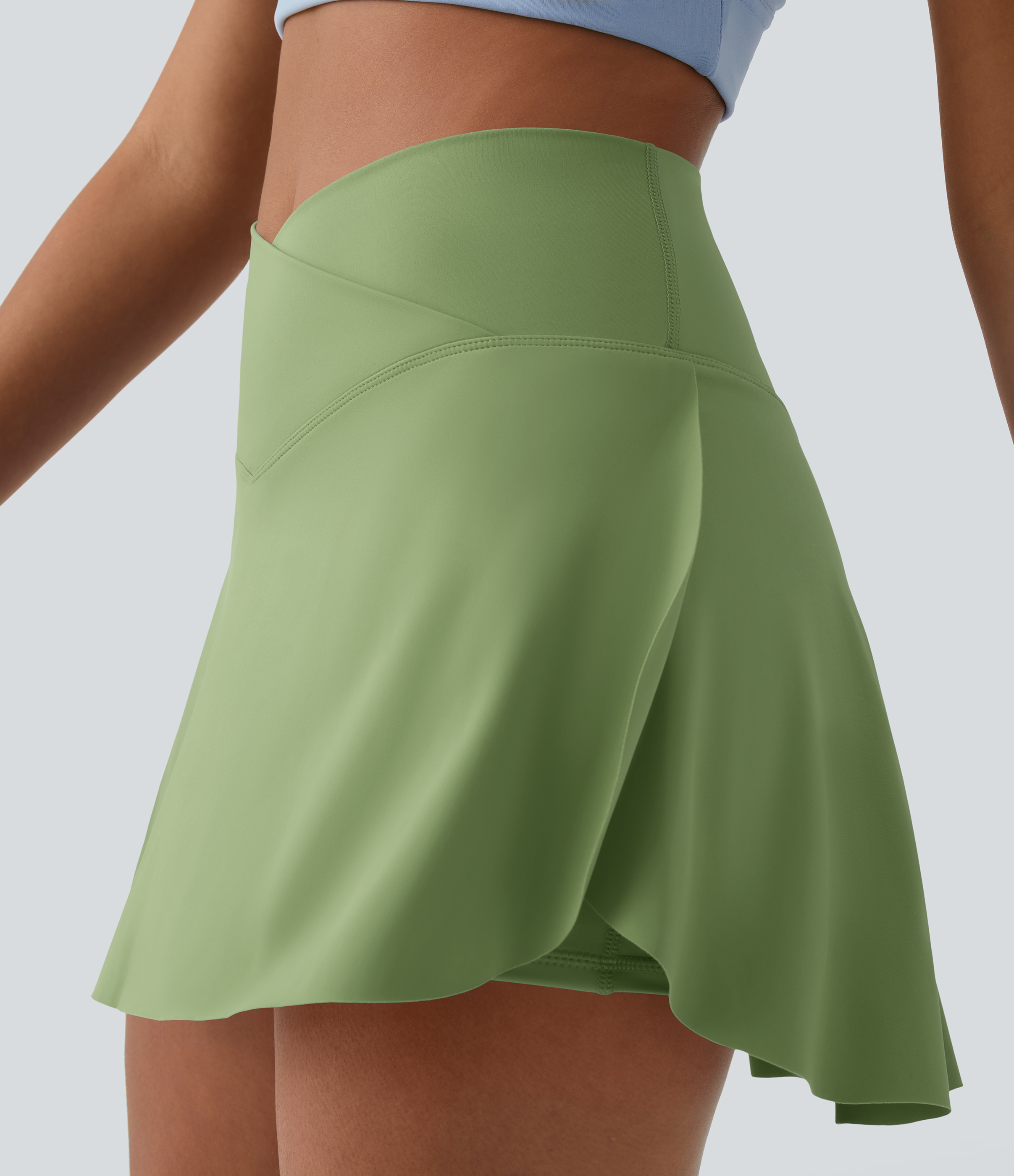 Halara Everyday Softlyzeroв„ў Airy Crossover 2-in-1 Side Pocket Cool Touch Mini Tennis Skirt-Lucid-UPF50+  - Fern - S midi skirt a line skirt 