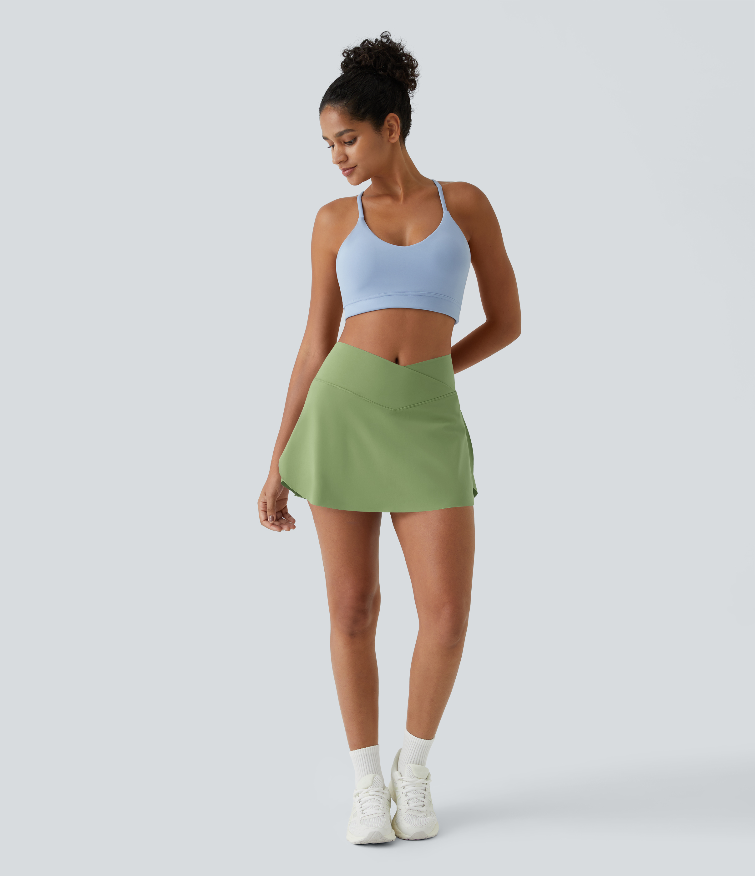 Halara Everyday Softlyzeroв„ў Airy Crossover 2-in-1 Side Pocket Cool Touch Mini Tennis Skirt-Lucid-UPF50+  - Fern - S midi skirt a line skirt 
