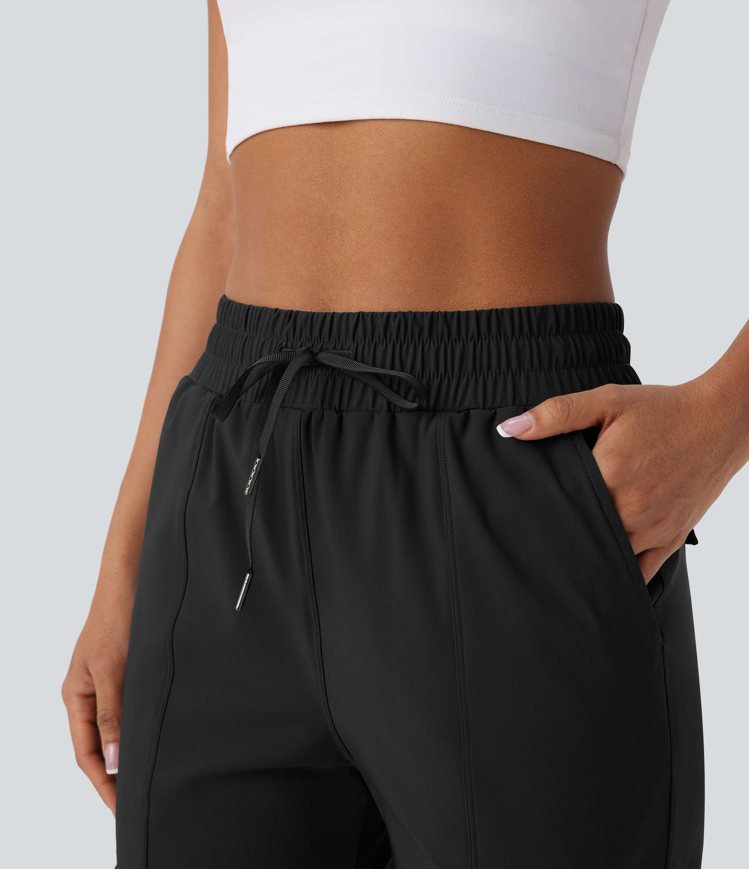 Halara High Waisted Drawstring Multiple Pockets Dance Cargo Joggers  - Black - XS(regular) 