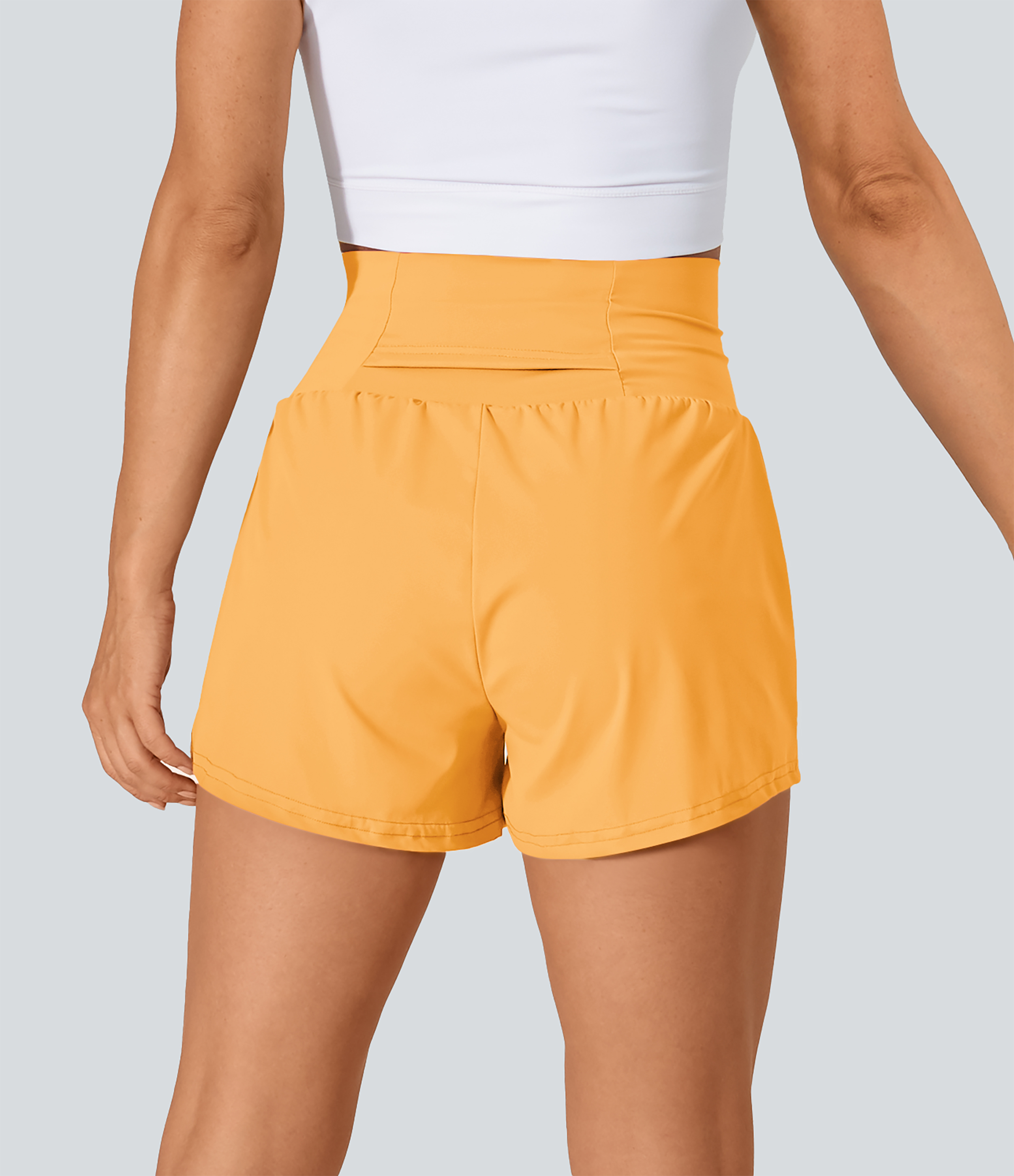 Halara Super High Waisted Back Pocket & Side Hidden Pocket 2-in-1 Yoga Shorts 2.5