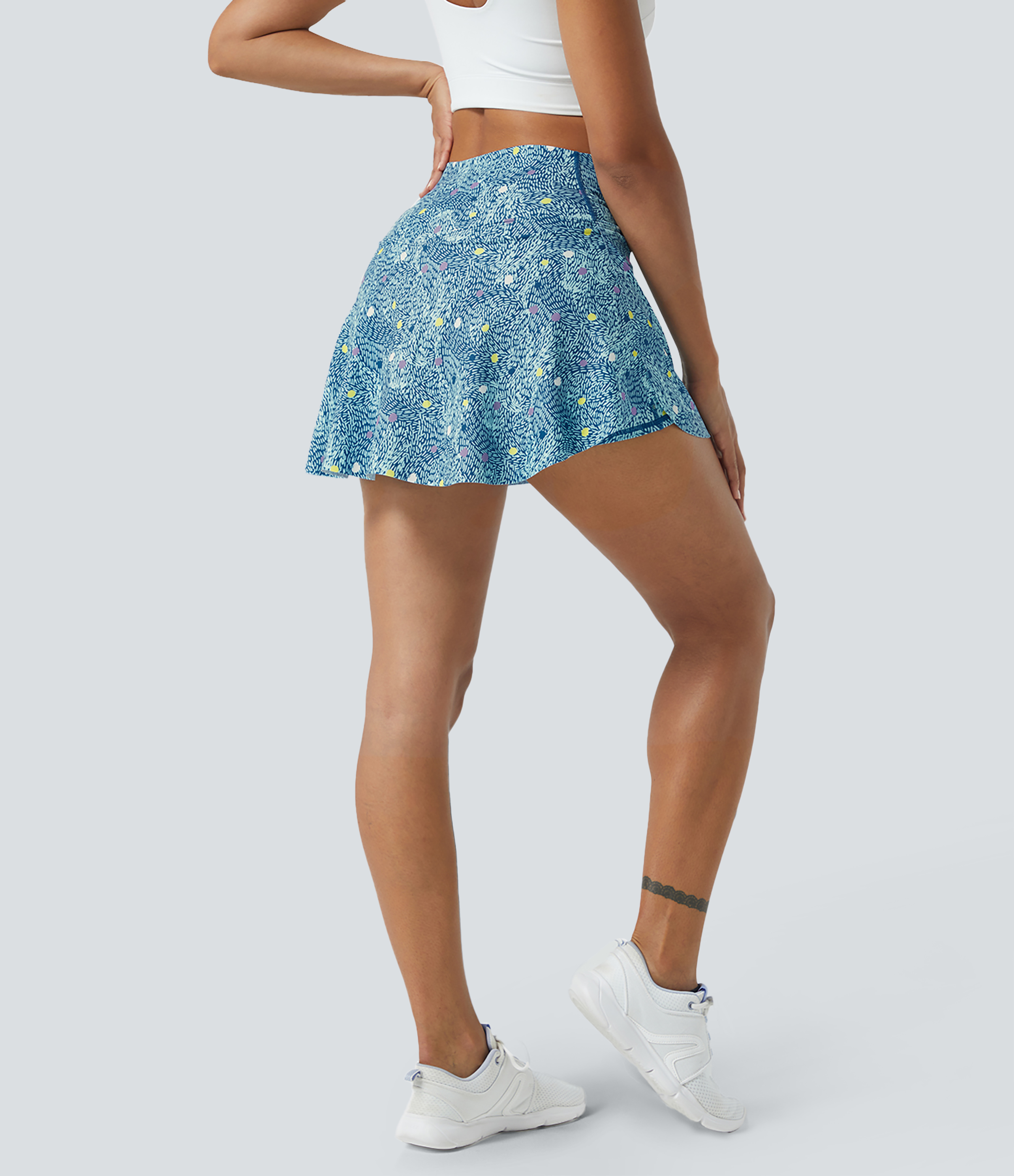 Halara Everyday Crossover Side Pocket 2-in-1 Tennis Skirt-Lucid  - Seaside Bliss - L midi skirt a line skirt golfing skirt 