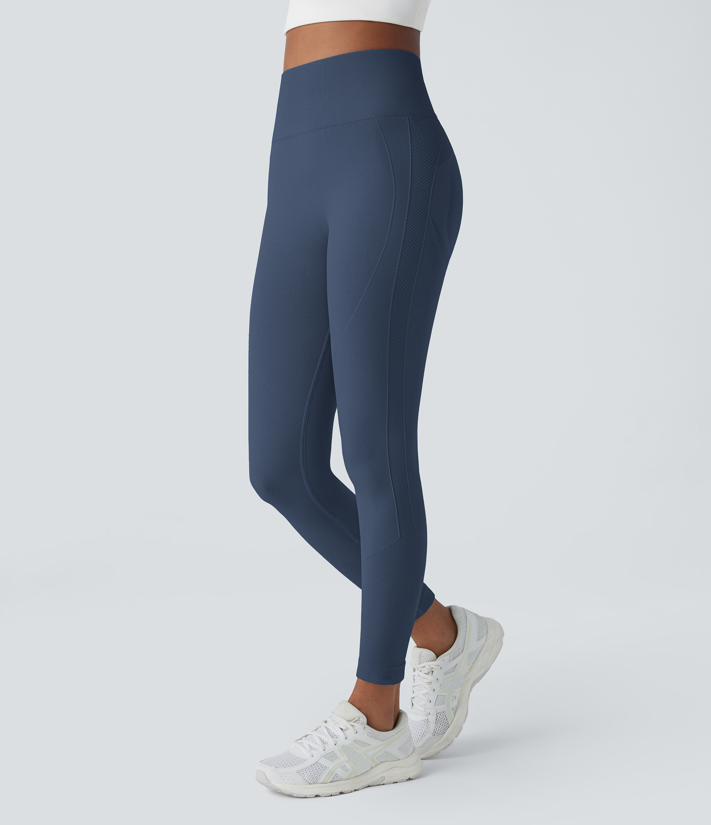 Halara Seamless Flow High Waisted Tummy Control Butt Lifting 7/8 Yoga Leggings  - Peacoat - S(7/8) gym leggings leggings with pockets 