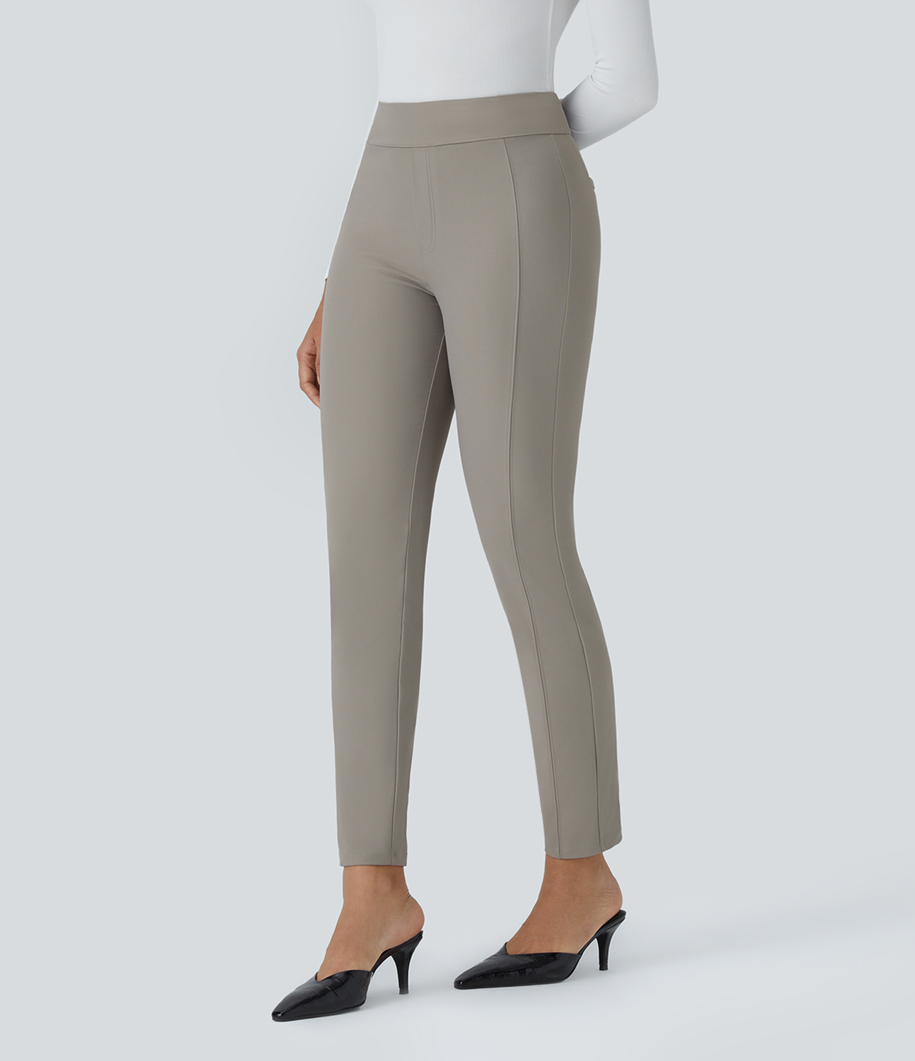 Halara HalaraFlexв„ў High Waisted Skinny Twill Work Pants  - Elephant Skin - M(regular) sweatpants jogger pants stacked sweatpants 