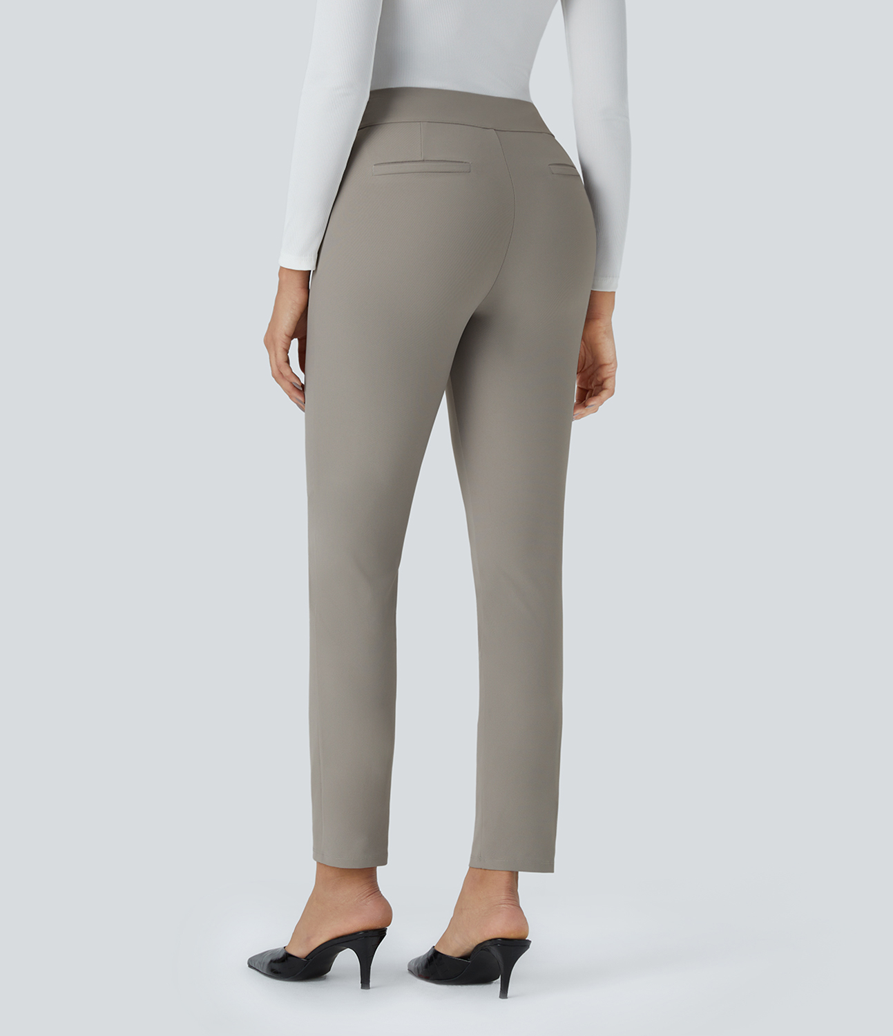Halara HalaraFlexв„ў High Waisted Skinny Twill Work Pants  - Elephant Skin - M(regular) sweatpants jogger pants stacked sweatpants 
