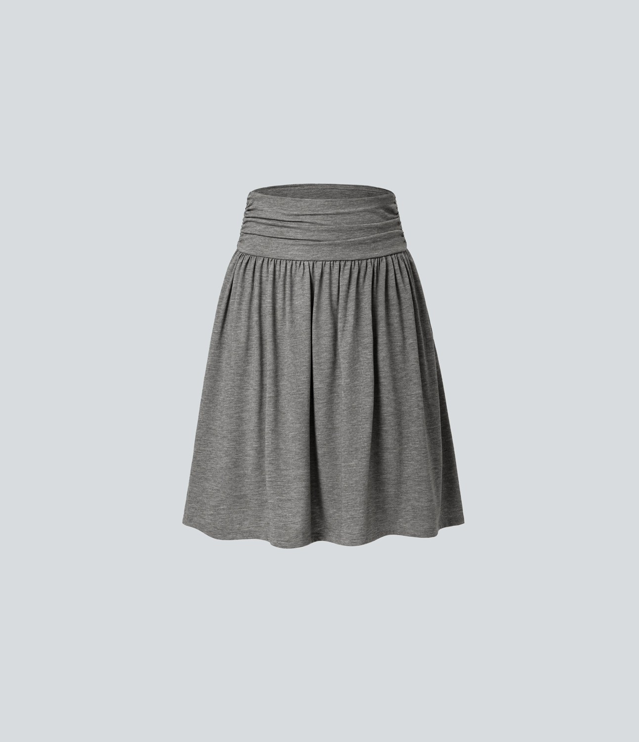 Halara High Waisted Ruched Side Pocket Flowy Resort Skirt  - Darl Gray Floral Yarn - XL(regular) 