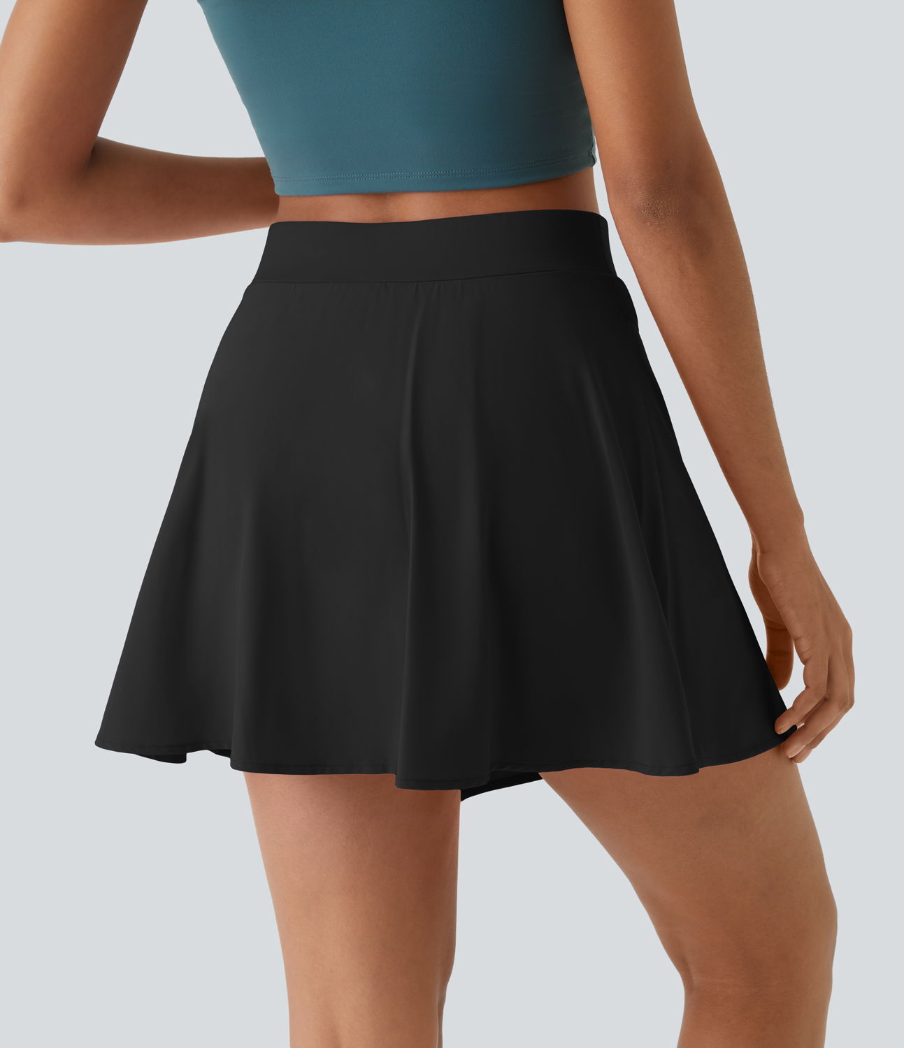 Halara Breezefulв„ў High Waisted Asymmetric Split Hem 2-in-1 Side Pocket Mini Quick Dry Dance Skirt  - Black - XL(regular) 