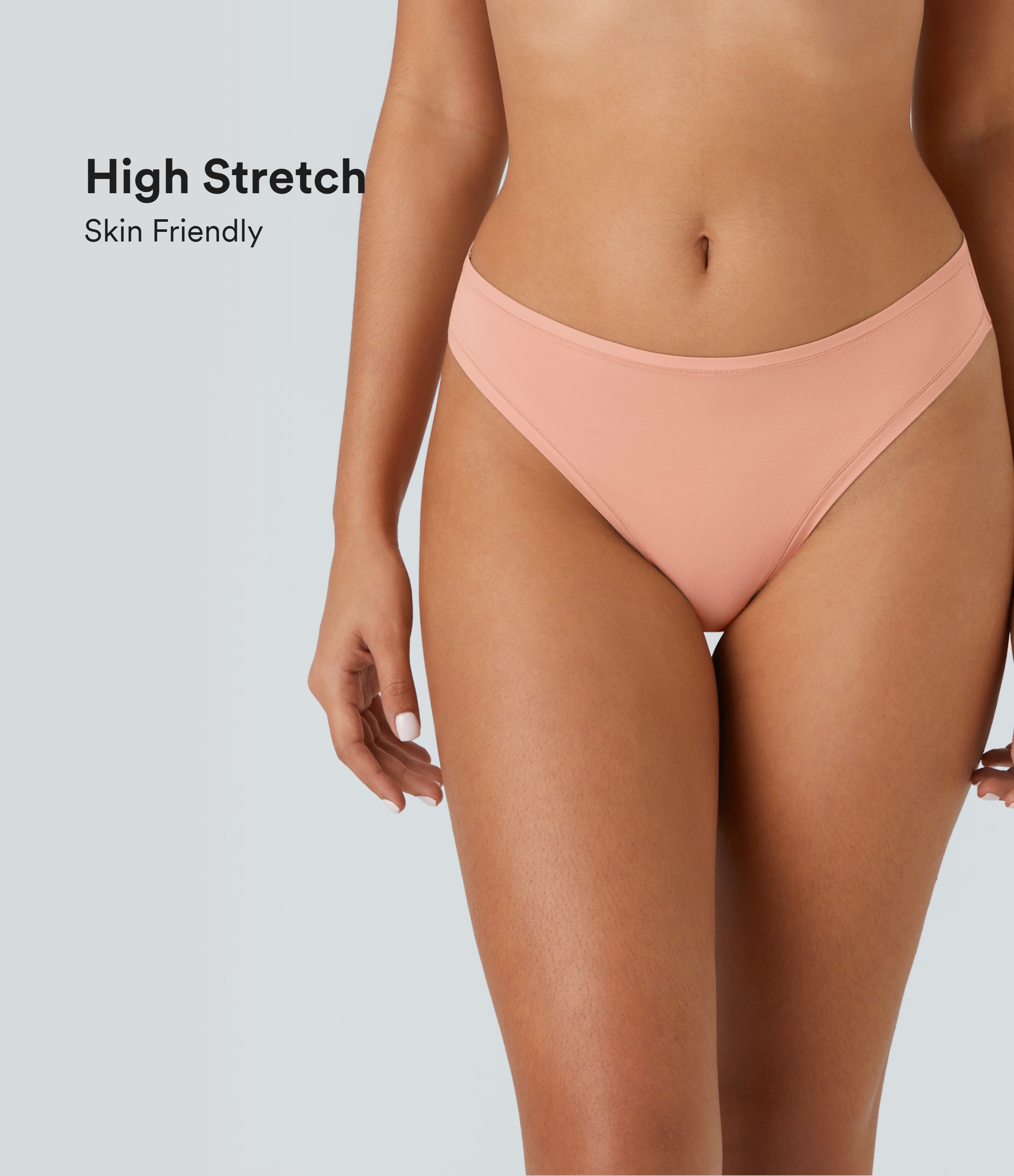Halara High Stretch Skin Friendly Low Rise Lounge Underwear Panties  - Maple Sugar - L 