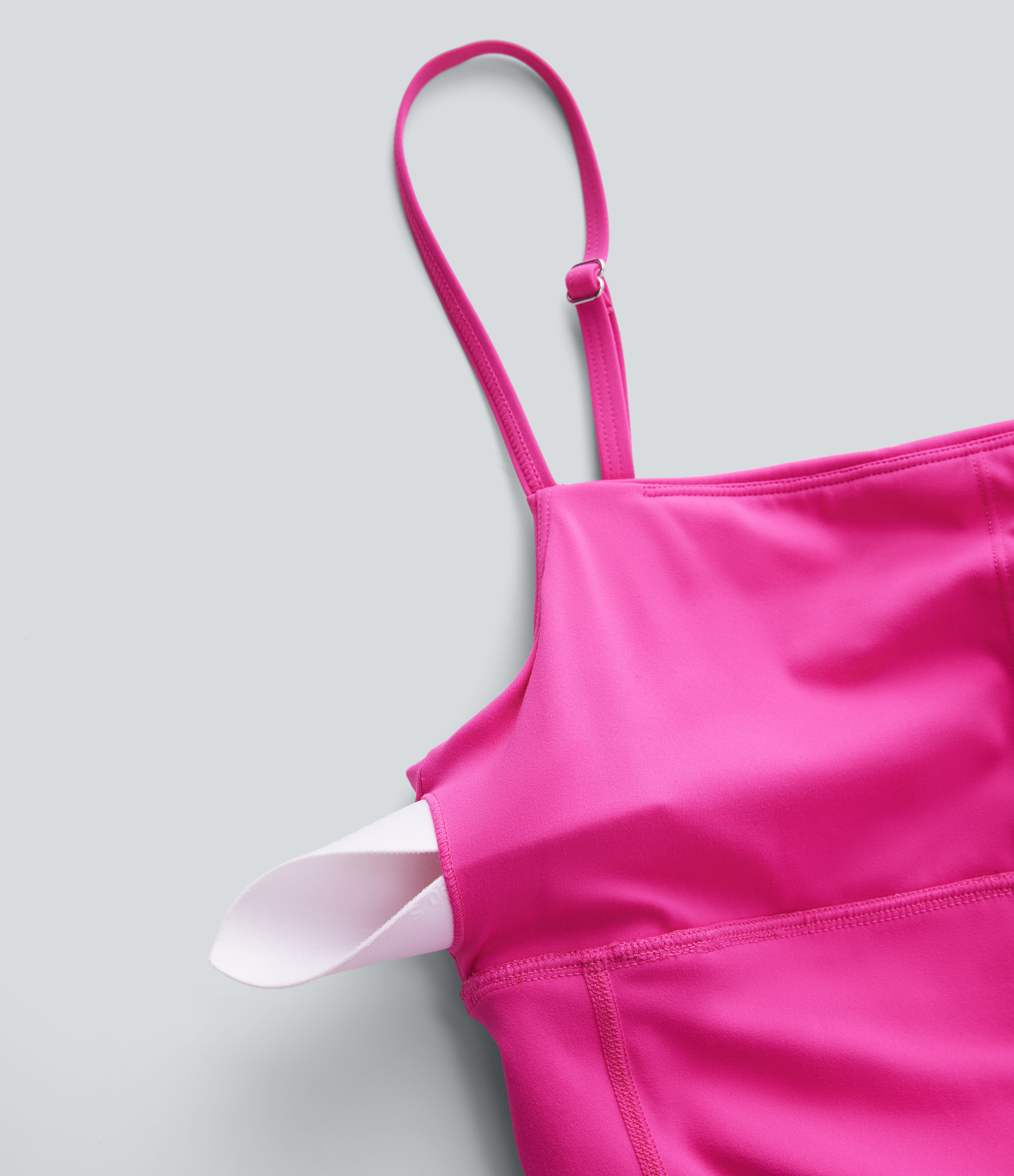 Halara Backless Adjustable Strap Split 2-in-1 Side Pocket Mini Pickleball Active Slip Dress Workout Dress - Hot Pink - XS 