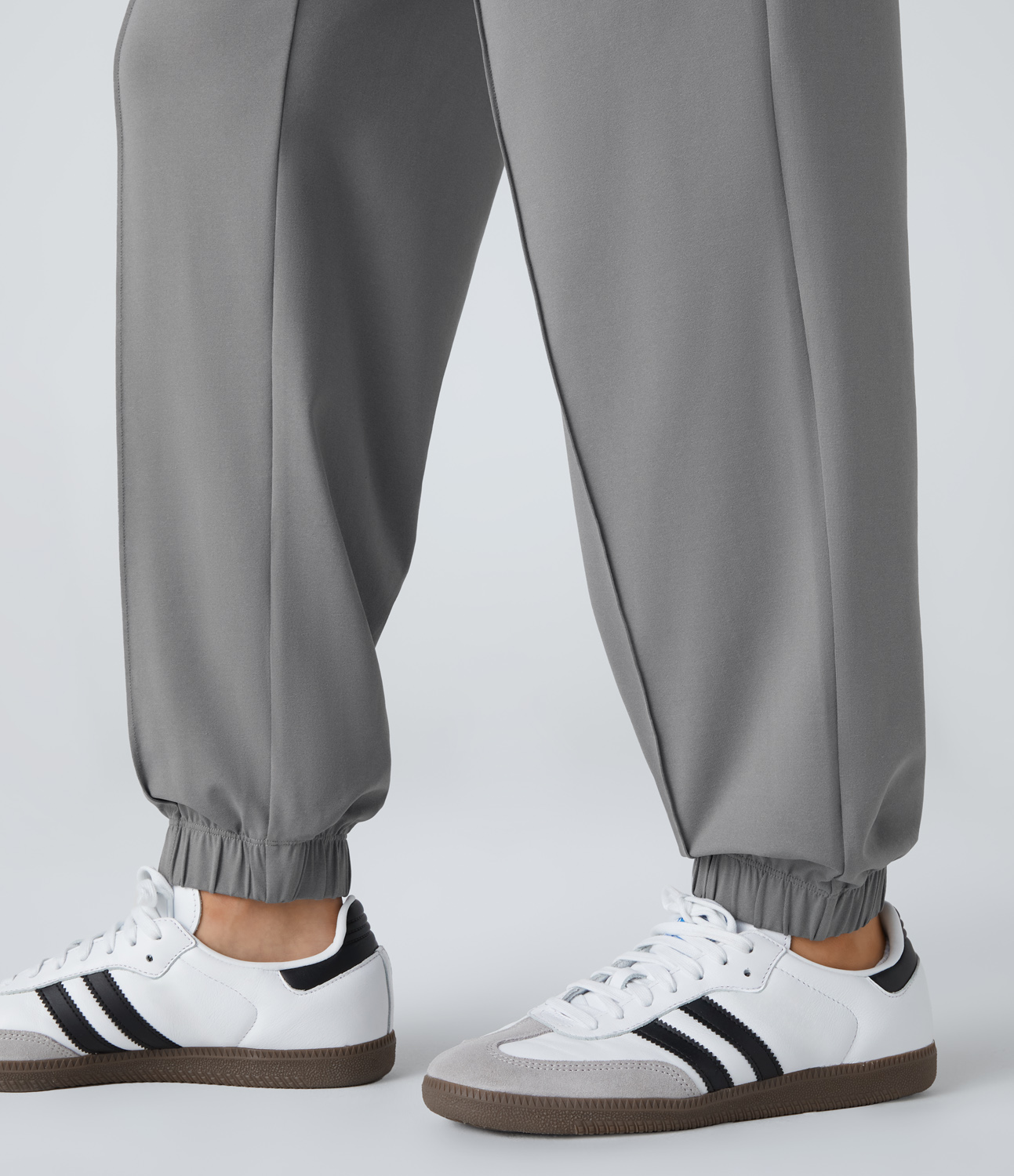 Halara High Waisted Side Pocket Plicated Casual Joggers  - Ultimate Gray - XL(regular) 