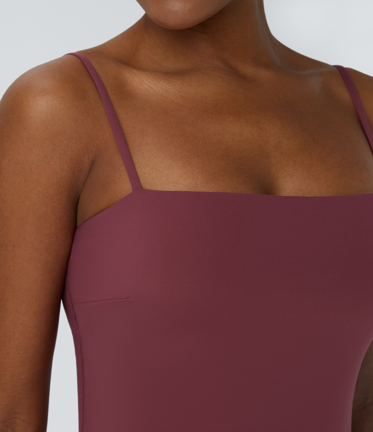 Halara Softlyzeroв„ў Airy Backless Spaghetti Strap Cropped Cool Touch Yoga Tank Top Tank Top - Cordovan - M golf tops halter top tunic tops 
