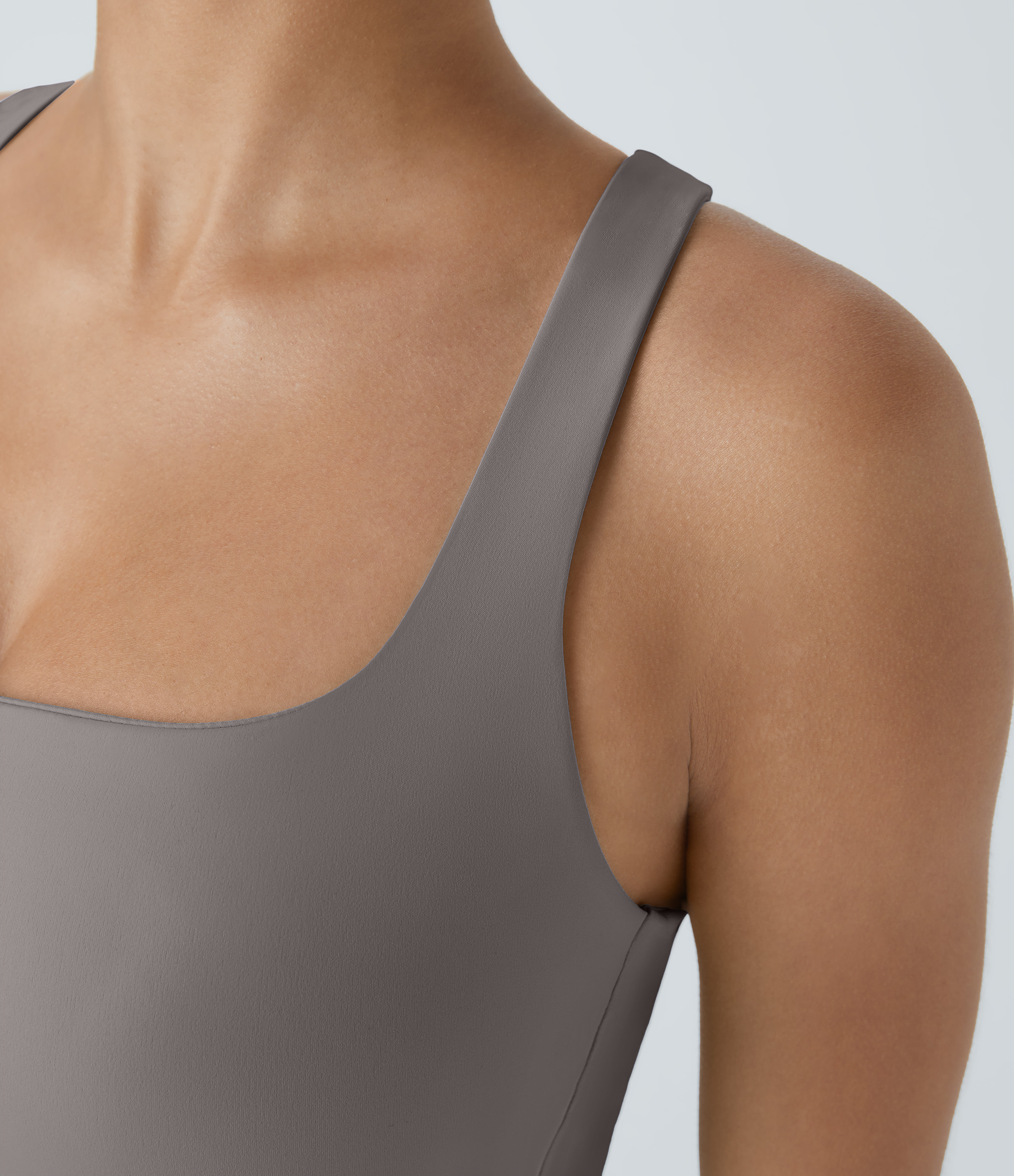 Halara Cloudfulв„ў Air Fabric Square Neck Backless Crisscross Cropped Cool Touch Yoga Tank Top Tank Top - Steel Gray - L golf tops halter top 