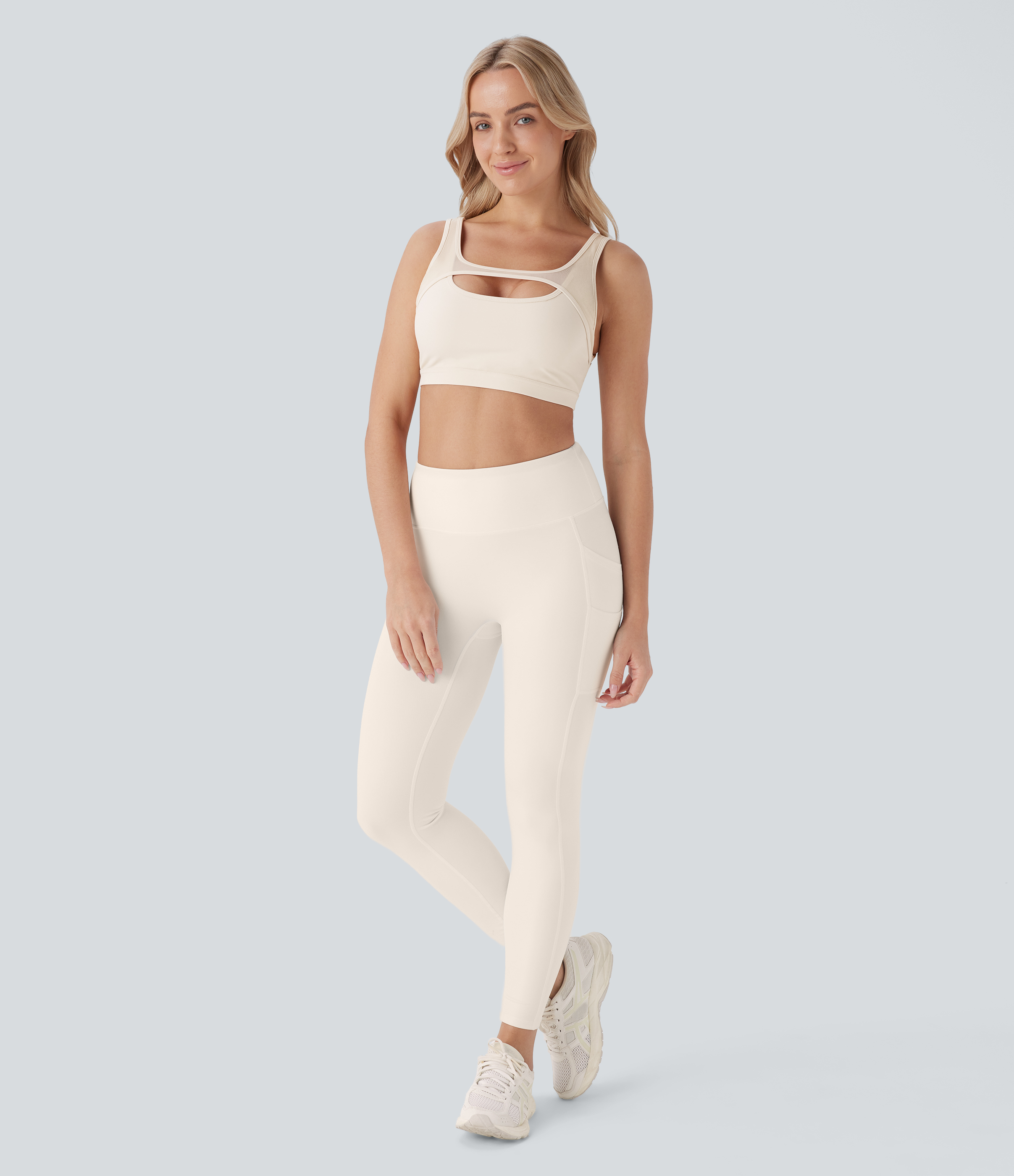Halara Softlyzeroв„ў Plush Low Support Backless Crisscross Contrast Mesh Yoga Sports Bra  - Solitary Star - XS push up bra strapless bra 
