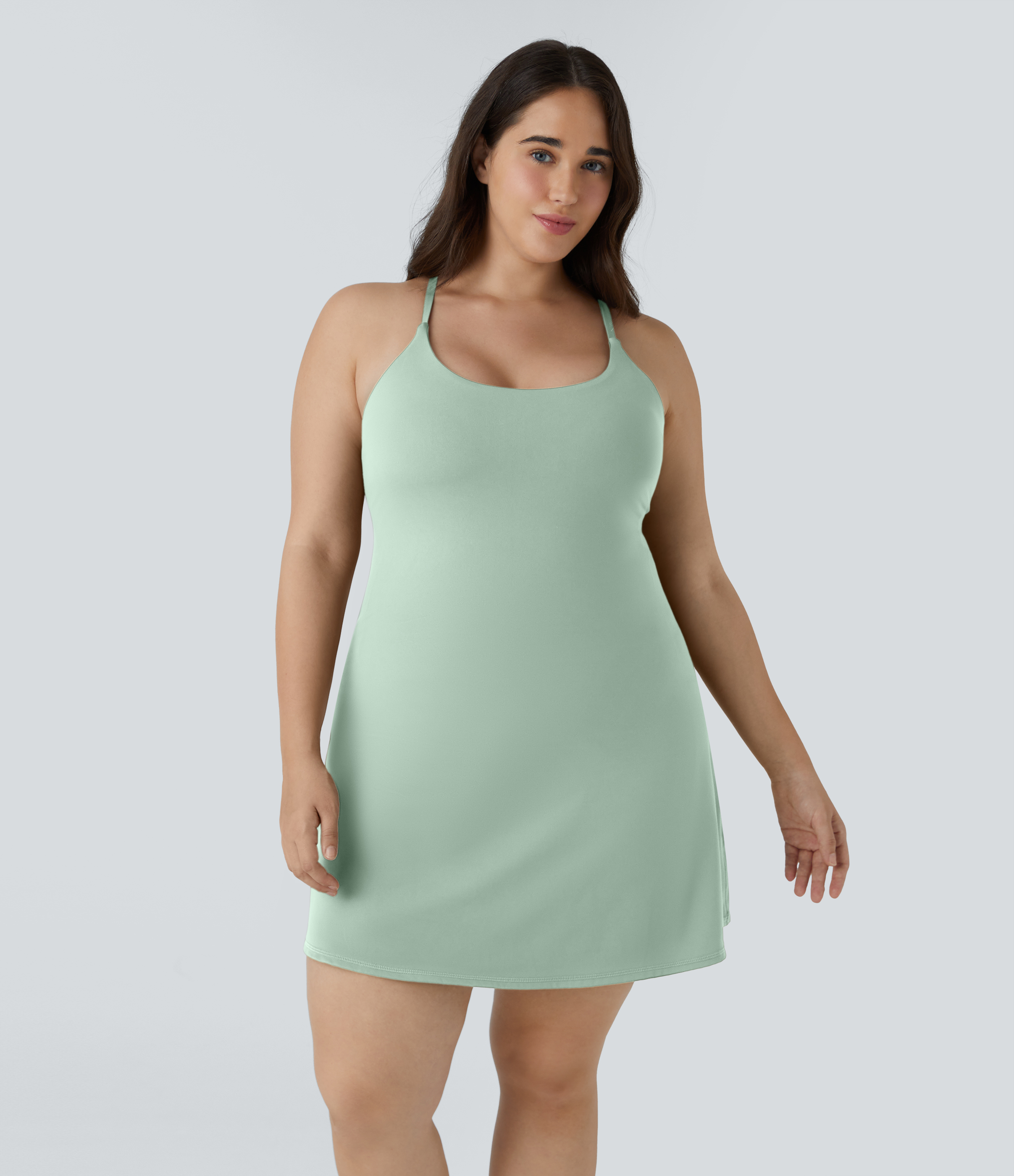 Halara Everyday Cloudfulв„ў Fabric Plus Size Dress-Wannabe  - Subtle Green - 2X 