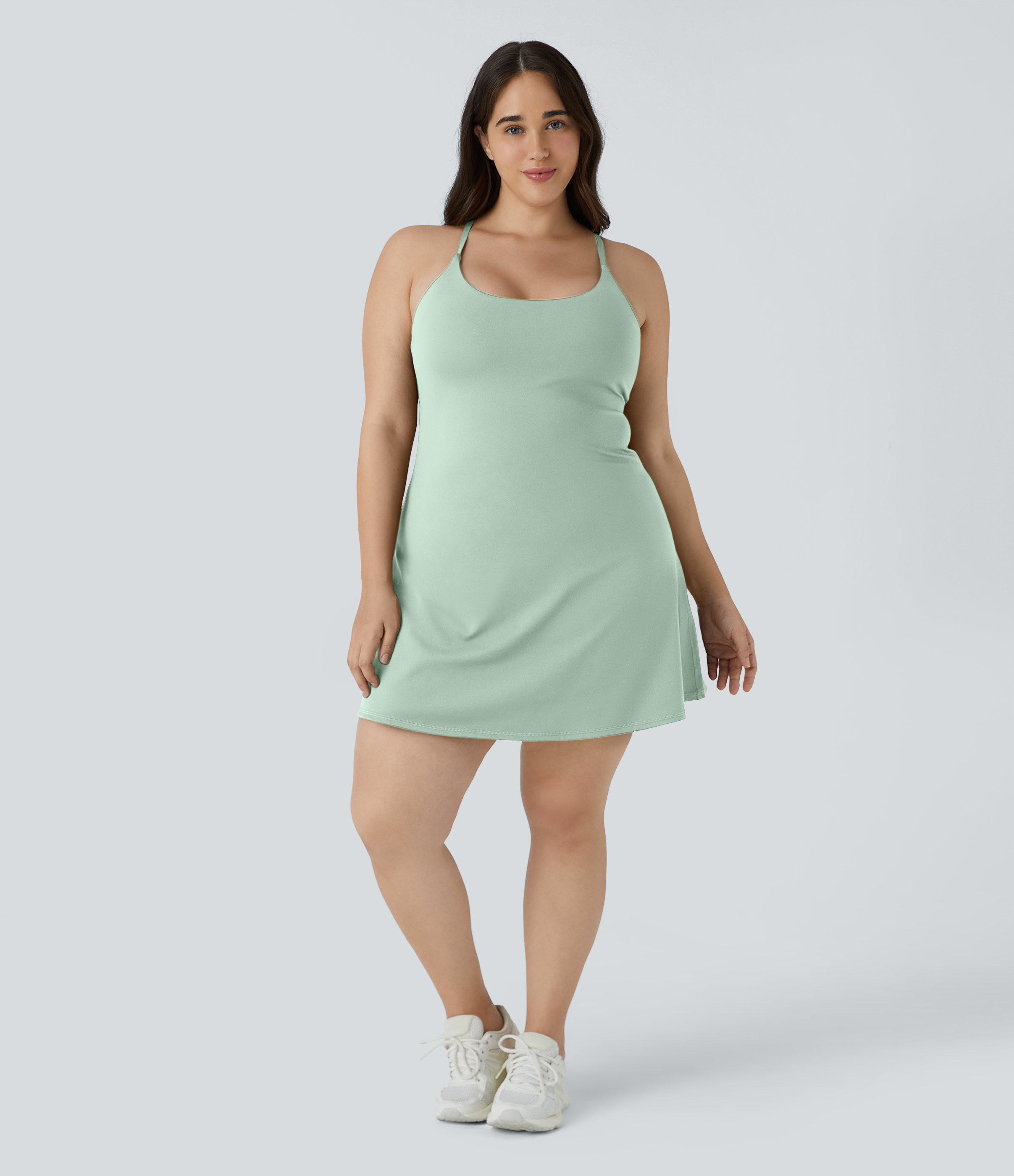 Halara Everyday Cloudfulв„ў Fabric Plus Size Dress-Wannabe  - Subtle Green - 2X 