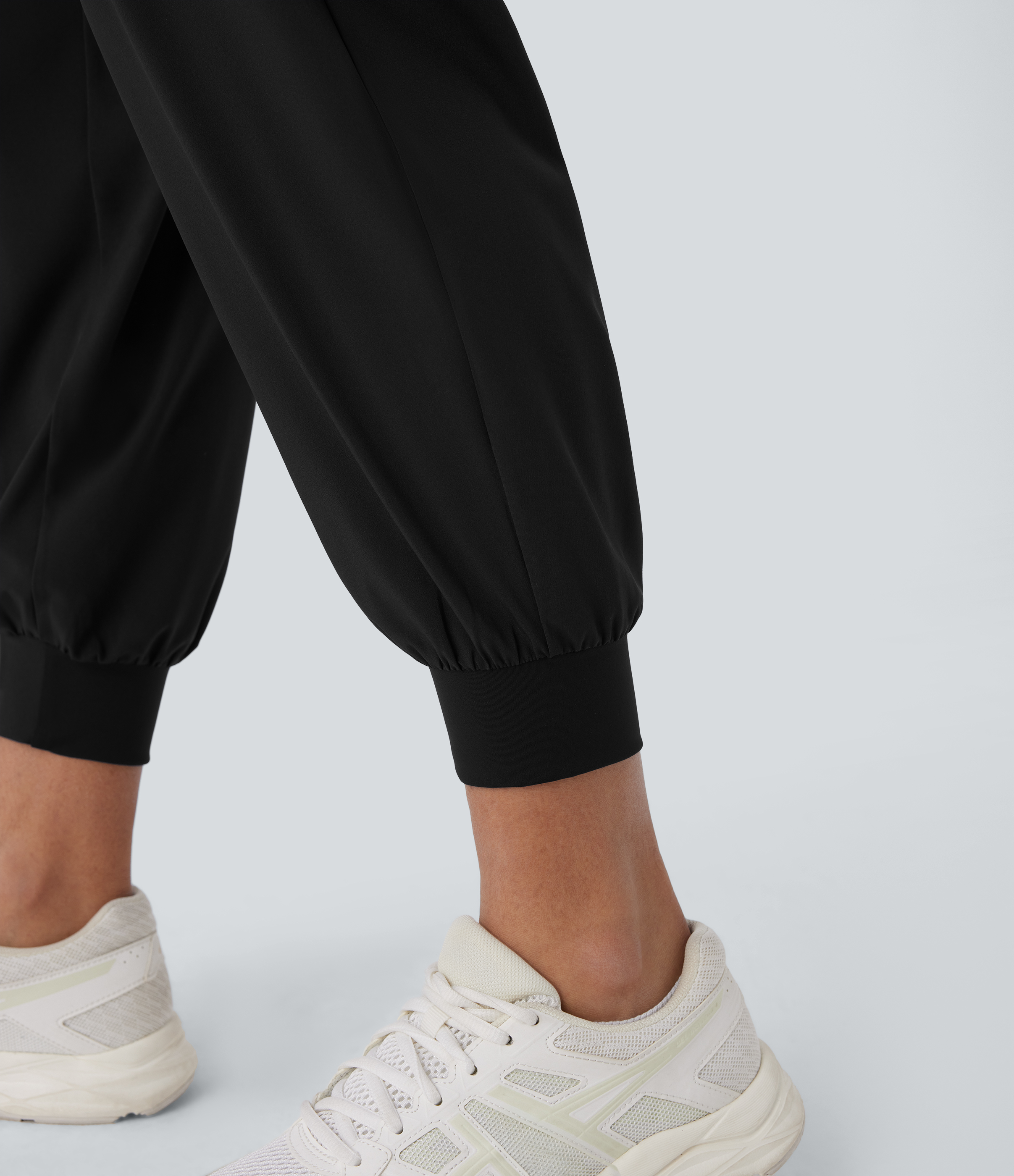 Halara Breezefulв„ў Crossover High Waisted Side Pockets Quick Dry Yoga Joggers  - Black - L(regular) 