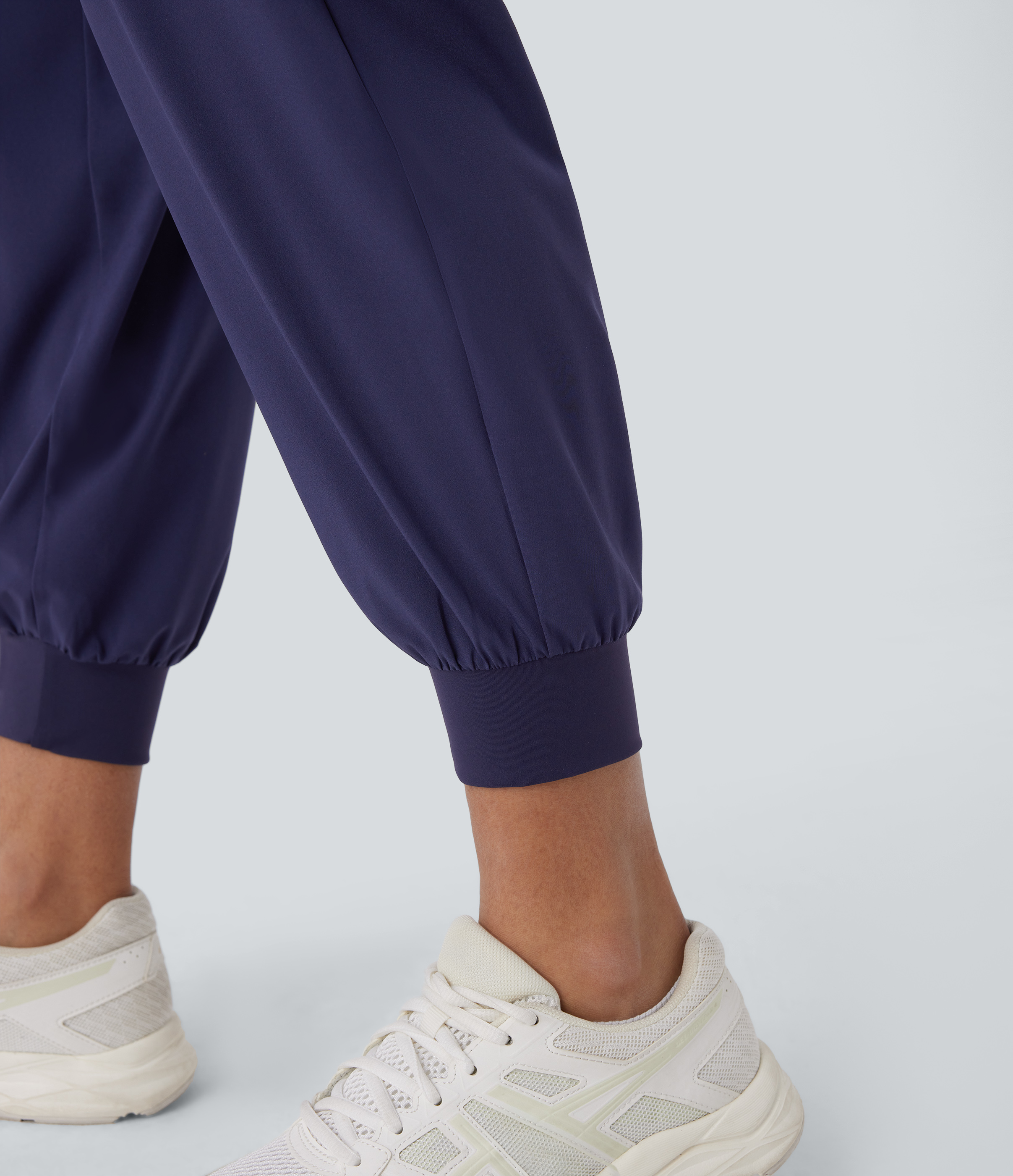 Halara Breezefulв„ў Crossover High Waisted Side Pockets Quick Dry Yoga Joggers  - Black Diamond Blue - L(regular) 
