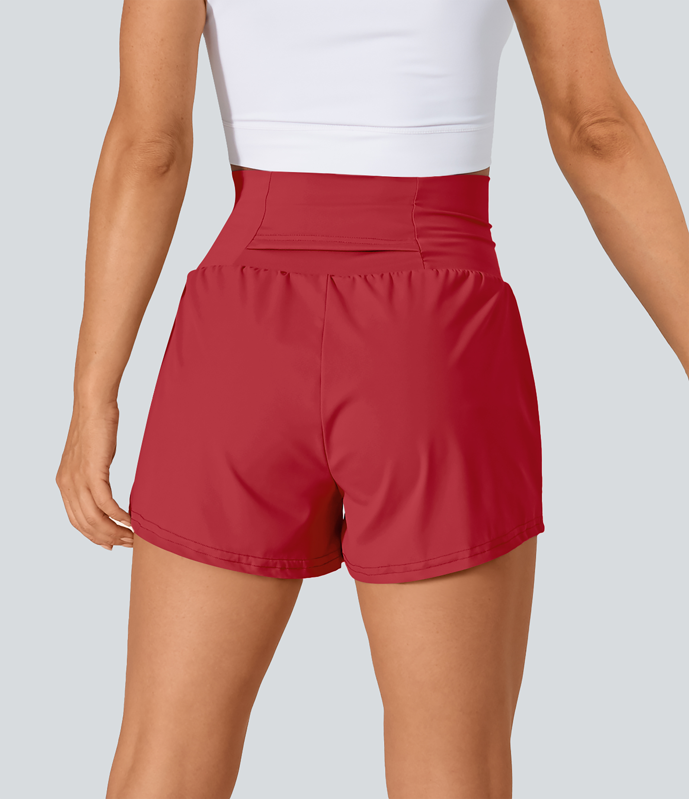 Halara Super High Waisted Back Pocket & Side Hidden Pocket 2-in-1 Yoga Shorts 2.5