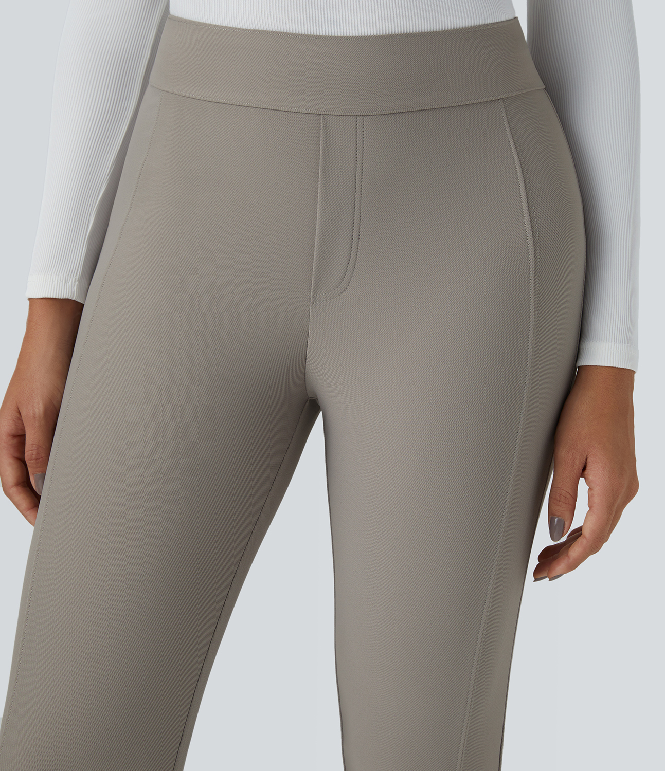 Halara HalaraFlexв„ў High Waisted Skinny Twill Work Pants  - Elephant Skin - M(regular) sweatpants jogger pants stacked sweatpants 