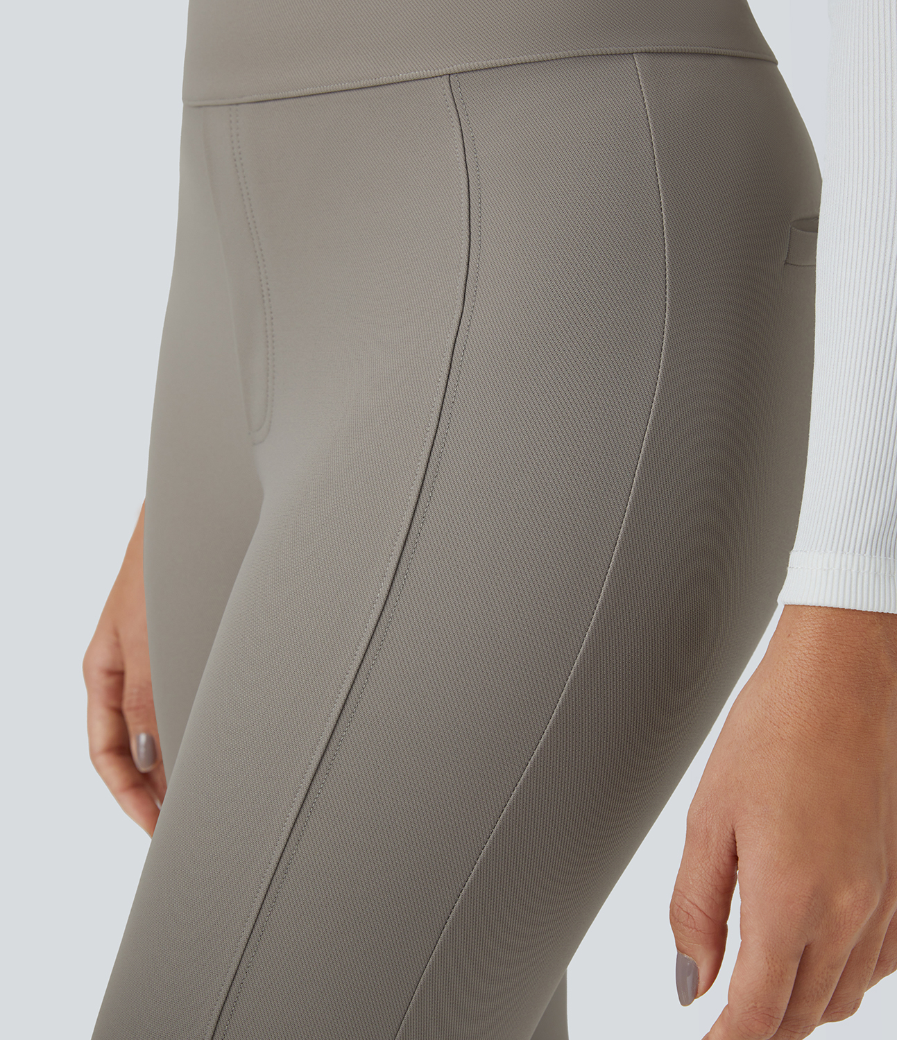 Halara HalaraFlexв„ў High Waisted Skinny Twill Work Pants  - Elephant Skin - M(regular) sweatpants jogger pants stacked sweatpants 