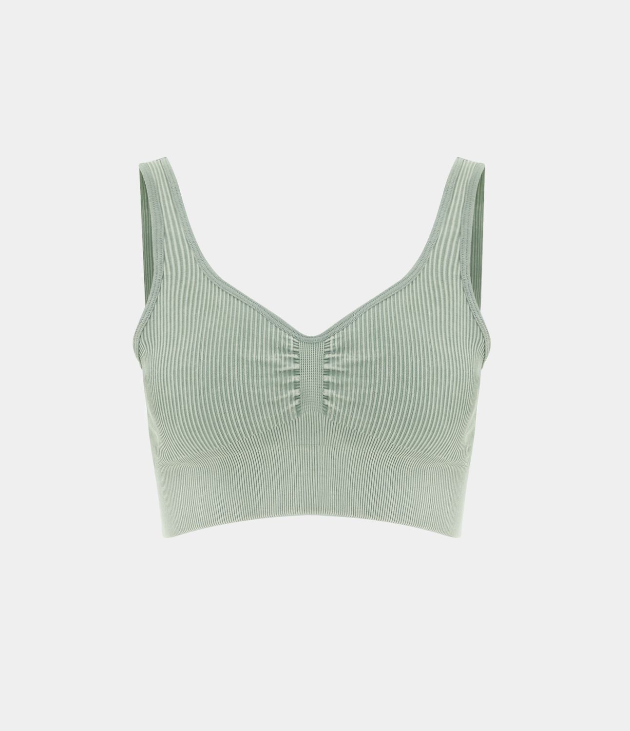 Halara Seamless Flow Medium Support Ruched Yoga Sports Bra  - Pistachio - M push up bra strapless bra backless bra sticky bra wireless bra 