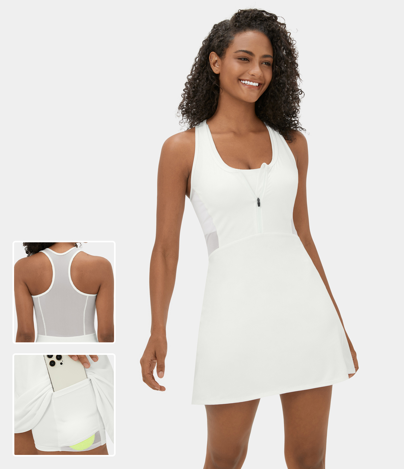 Women's Cloudful™ Half Zip Contrast Mesh Backless Racerback 2Piece