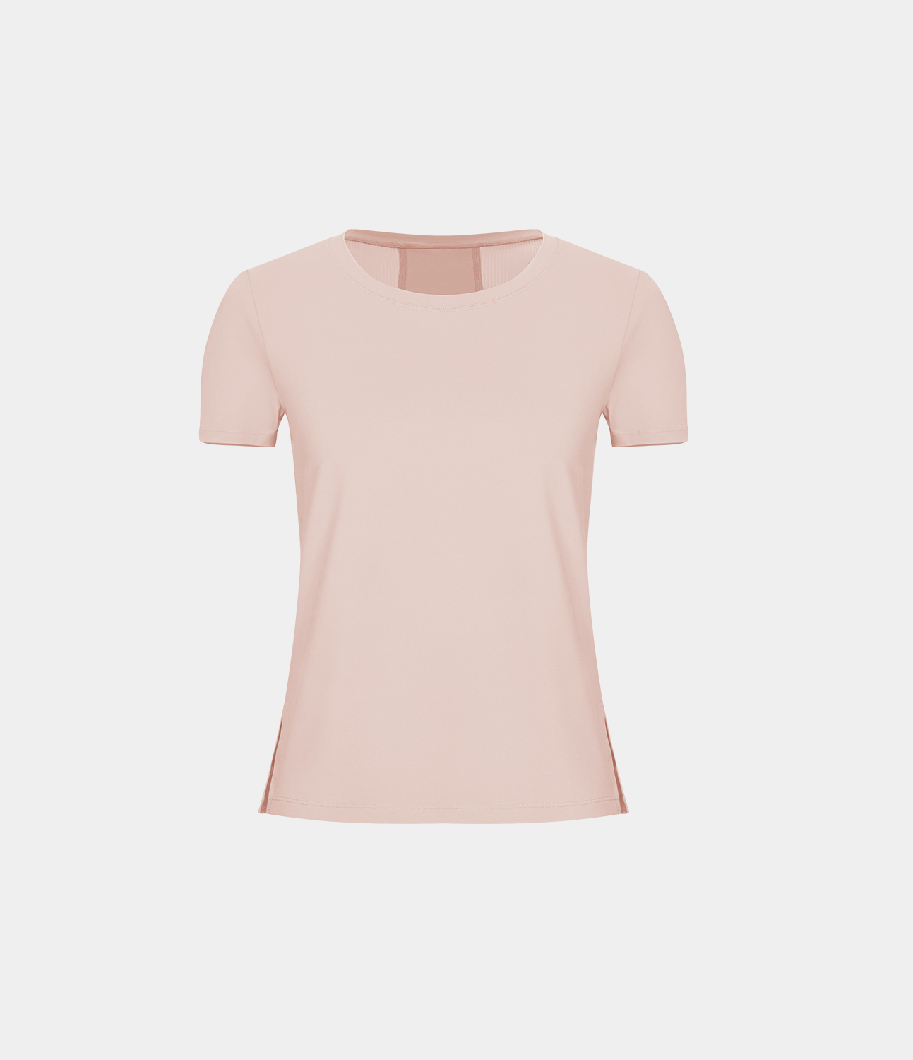 Halara Contrast Mesh Cut Out Side Split Yoga Sports Top  - Silver Peony - L 