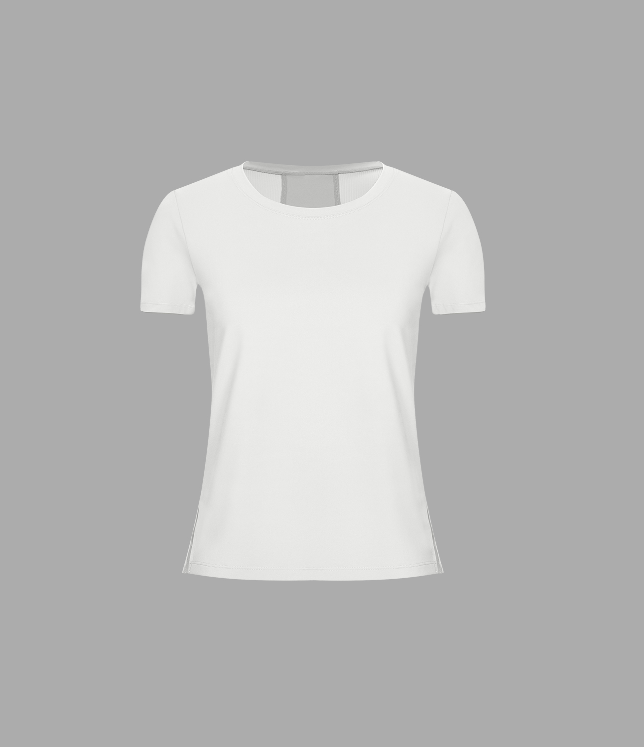Halara Contrast Mesh Cut Out Side Split Yoga Sports Top  - White - S 