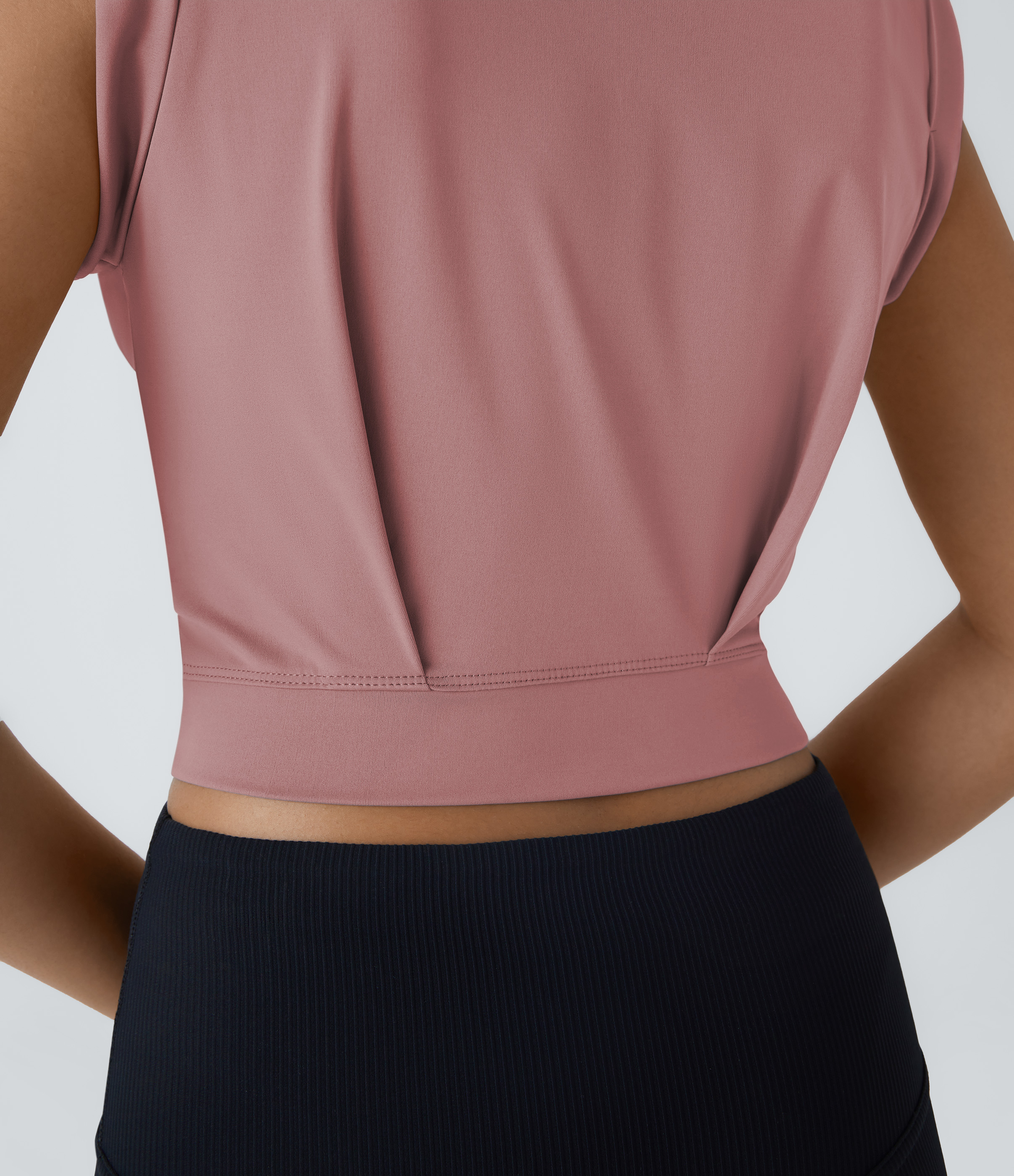Halara Crew Neck Sleeveless Cropped Yoga Tank Top Tank Top - Nostalgia Rose - S golf tops halter top tunic tops sleeveless tops backless top 