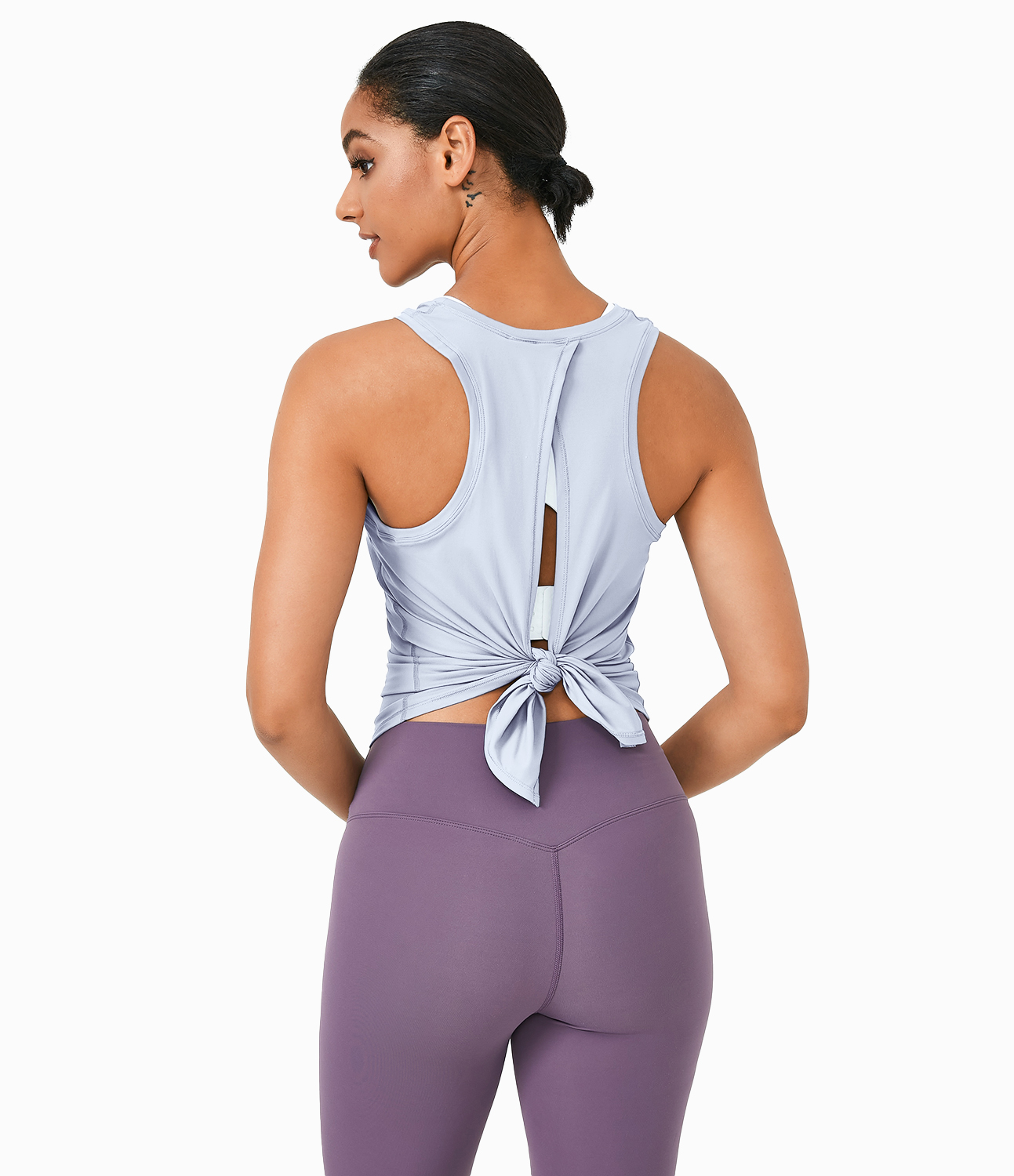 Women’s Split Tie Back Tank Top-No Bra - HALARA