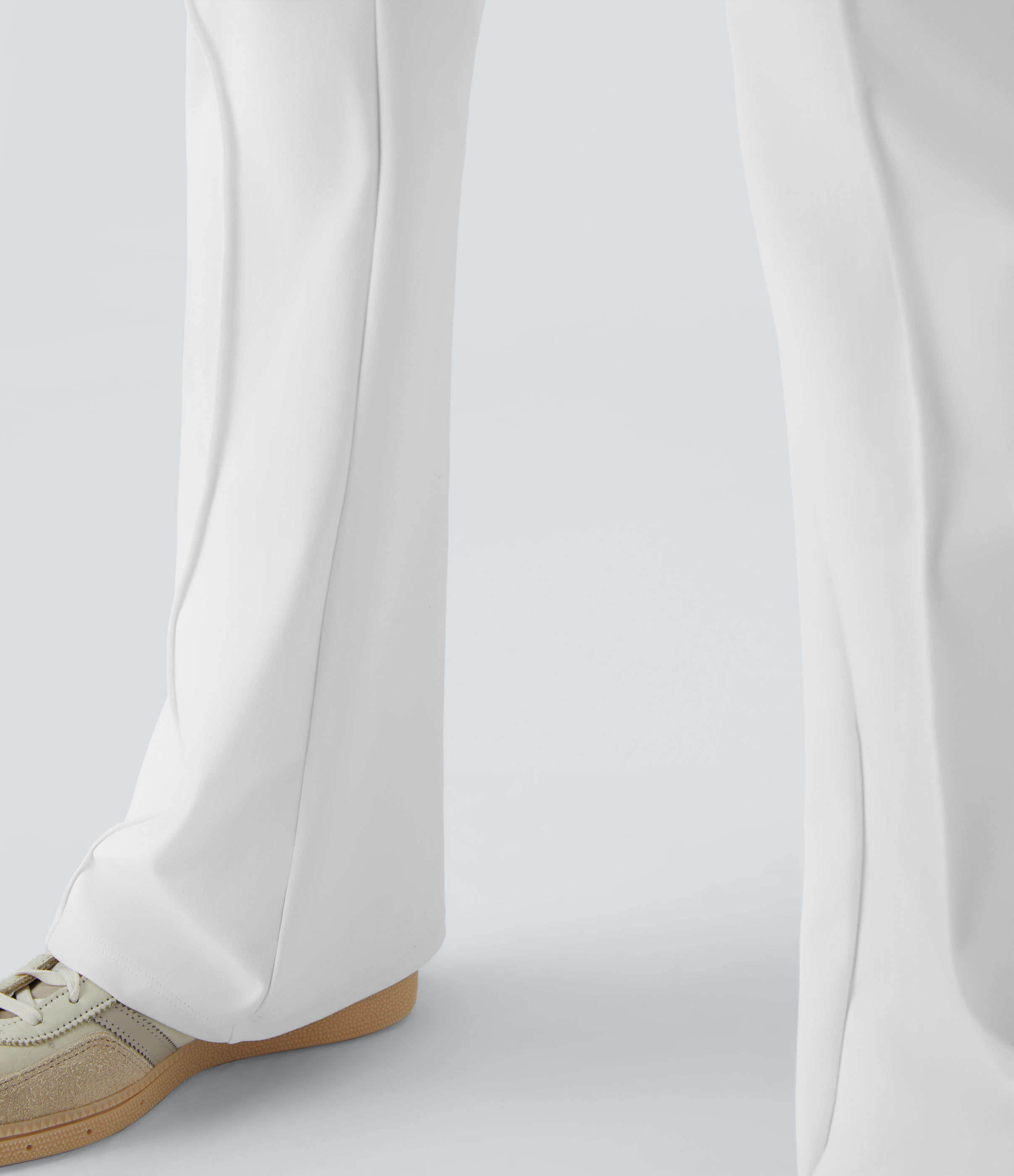 Halara High Waisted Button Side Flap Pocket Flare Casual Cargo Pants  - White - M(petite) 