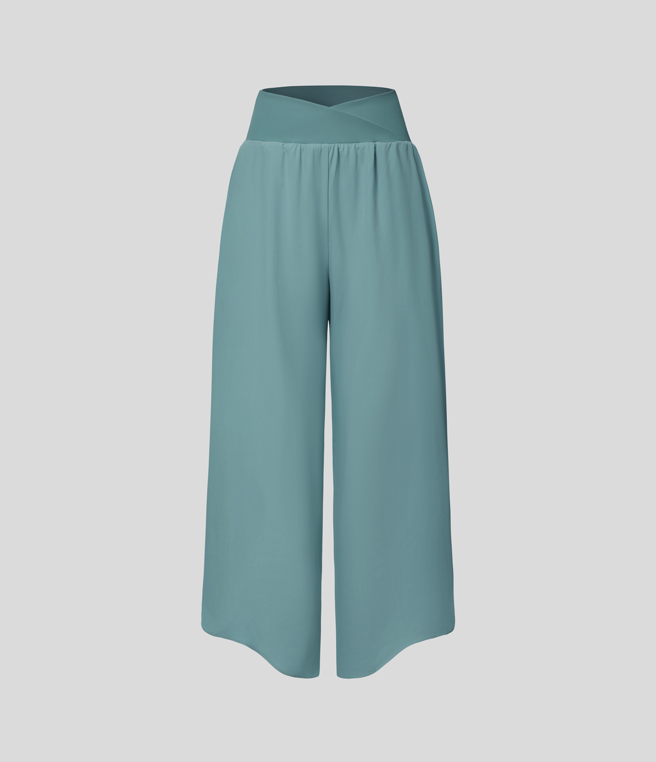 Halara Breezefulв„ў High Waisted Crossover Plicated Side Pocket Split Quick Dry Resort Pants  - Stone Blue - XL(tall) sweatpants jogger pants 