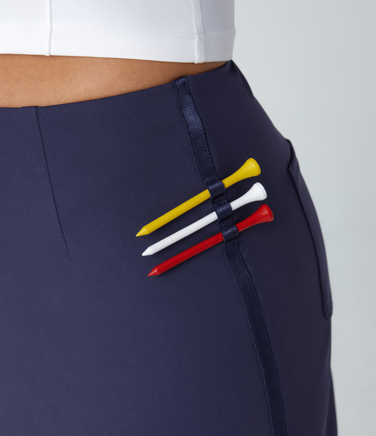 Halara High Waisted Back Pocket Tape 2-in-1 Side Pocket Mini Quick Dry Golf Skirt-Golf Tee Pocket  - Dawn Purple - M(regular) 