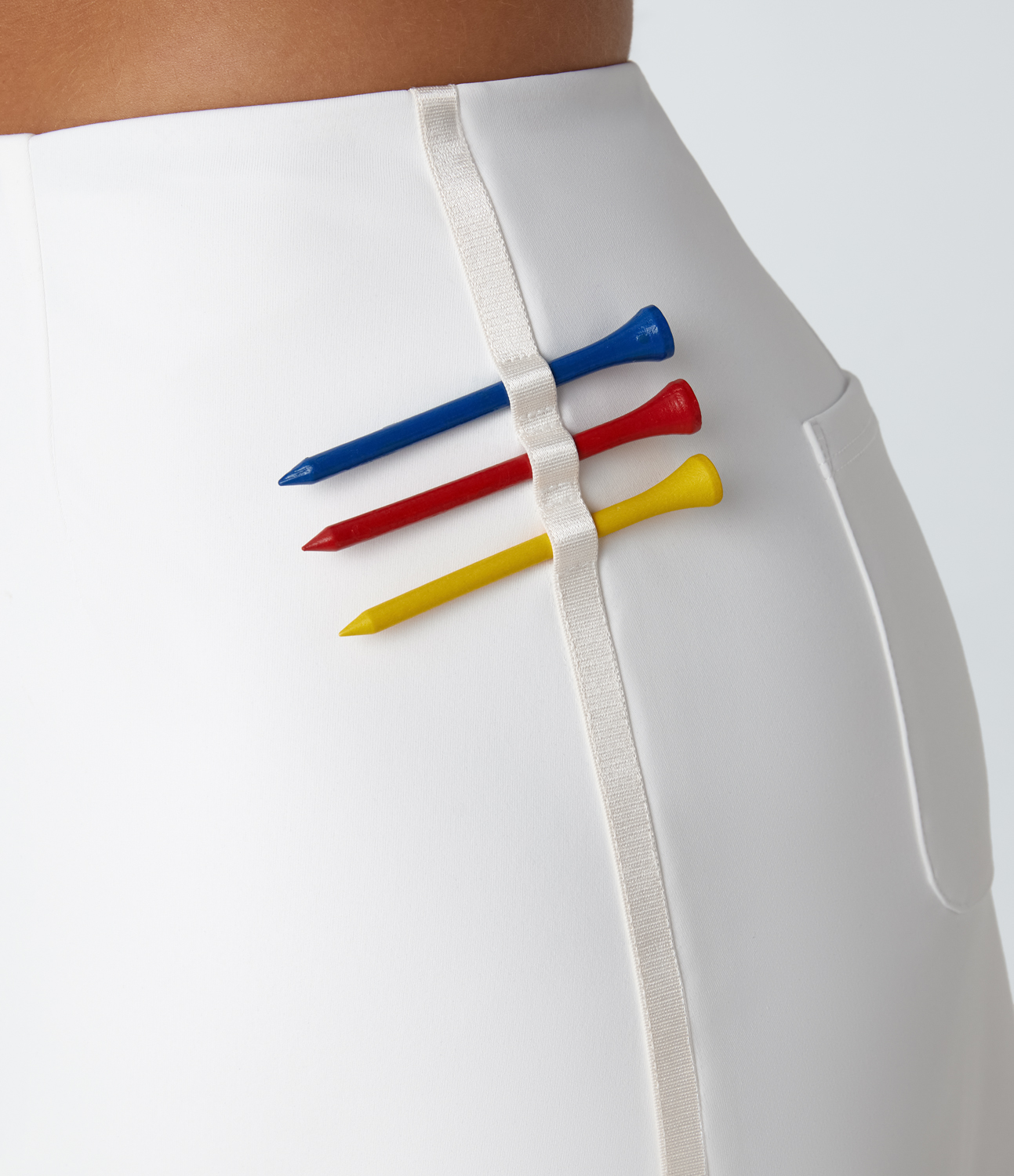 Halara High Waisted Back Pocket Tape 2-in-1 Side Pocket Mini Quick Dry Golf Skirt-Golf Tee Pocket  - White - XL(regular) 