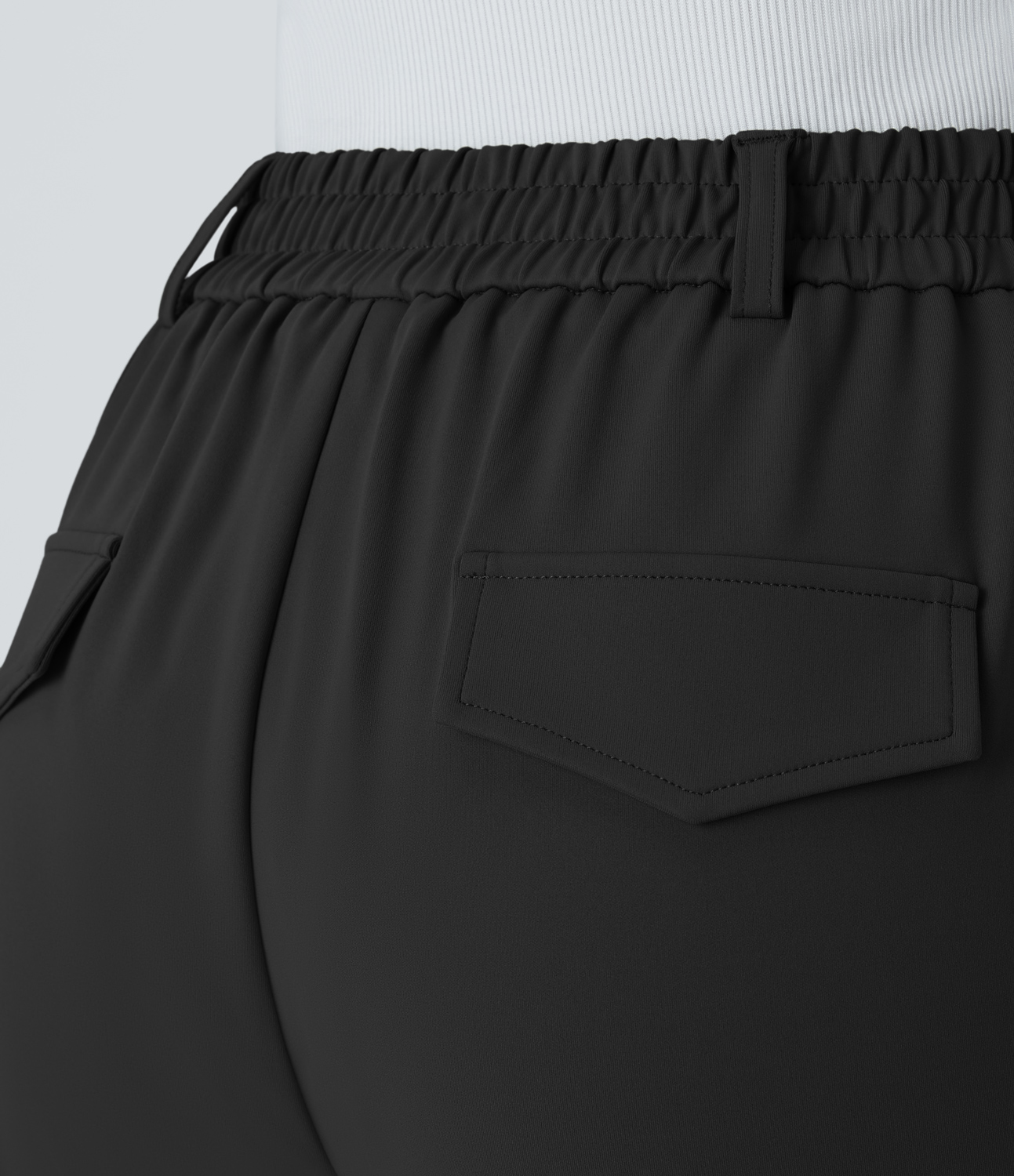 Halara High Waisted Plicated Side Pocket Work Joggers  - Black - XS(regular) 