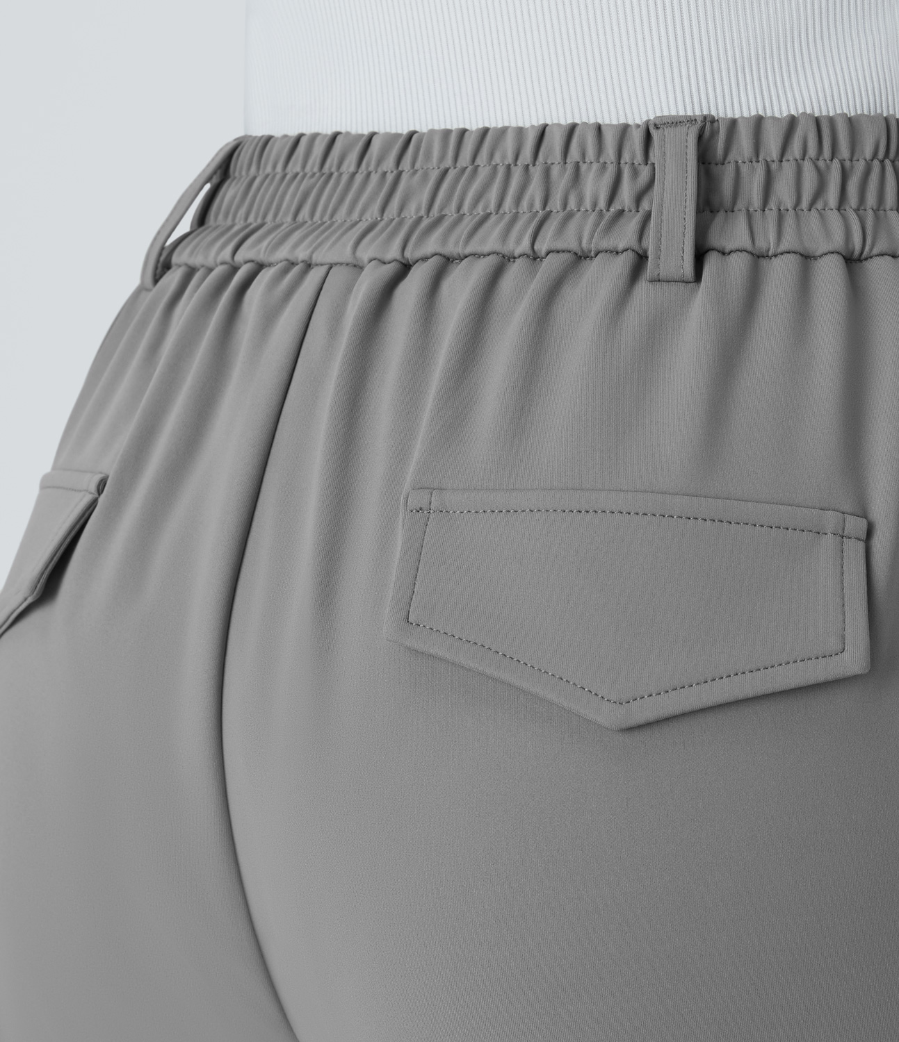 Halara High Waisted Plicated Side Pocket Work Joggers  - Silent Storm - L(regular) 