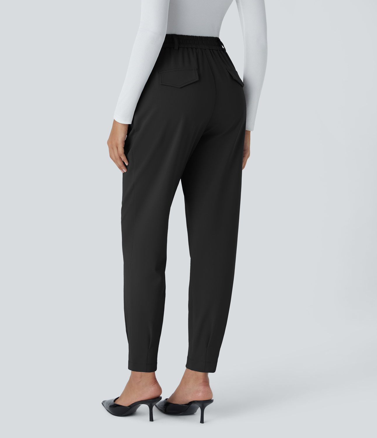 Halara High Waisted Plicated Side Pocket Work Joggers  - Black - XS(regular) 
