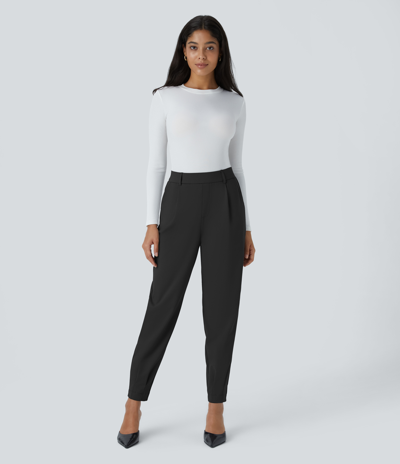 Halara High Waisted Plicated Side Pocket Work Joggers  - Black - XS(regular) 