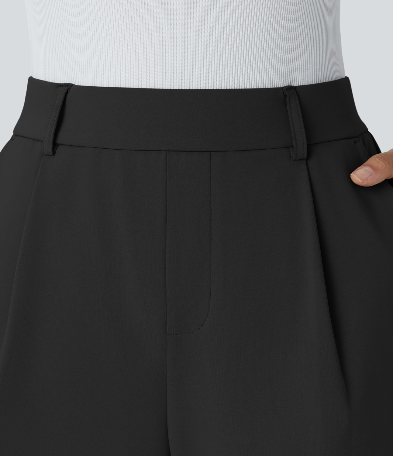 Halara High Waisted Plicated Side Pocket Work Joggers  - Black - XS(regular) 