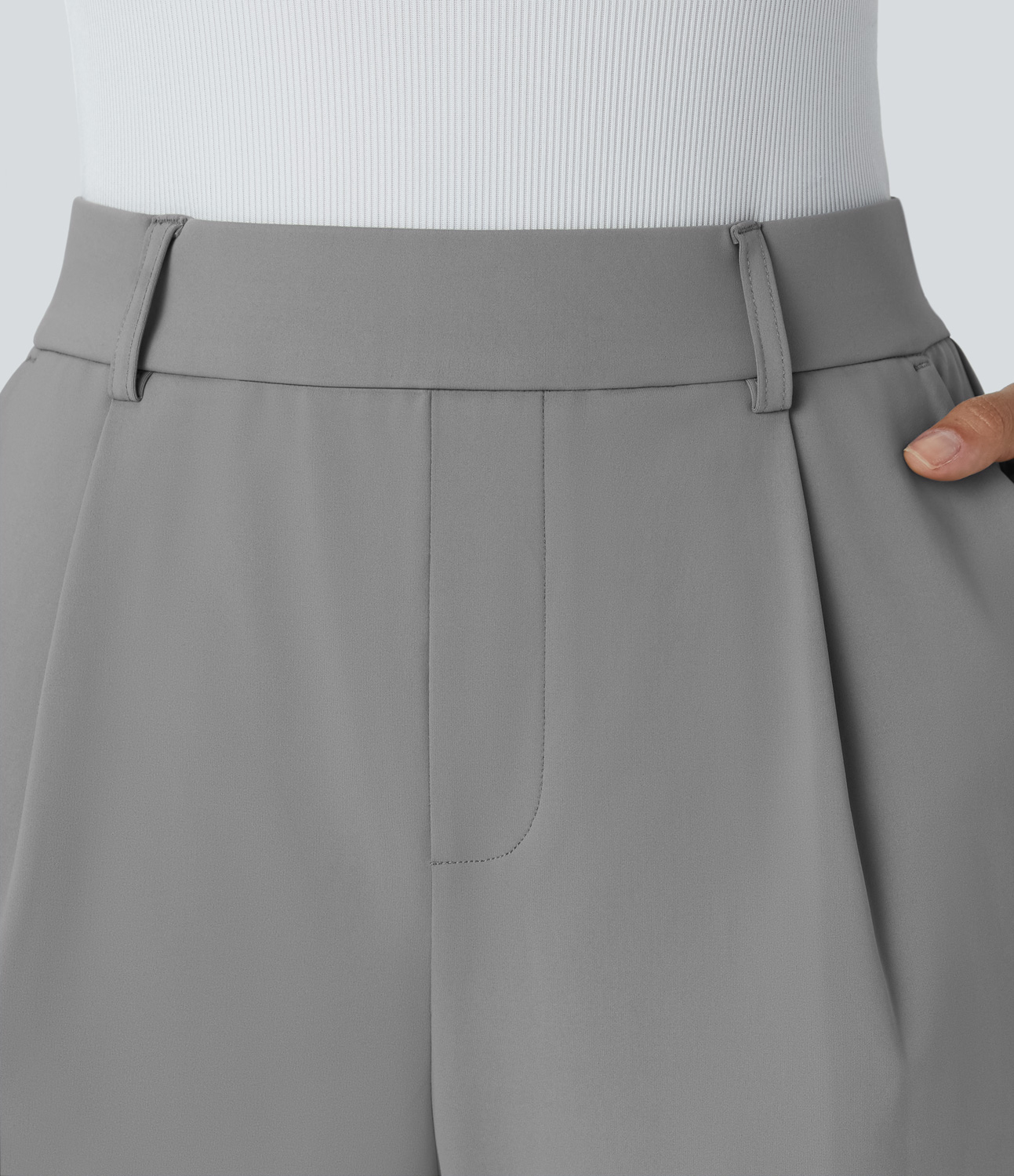 Halara High Waisted Plicated Side Pocket Work Joggers  - Silent Storm - L(regular) 