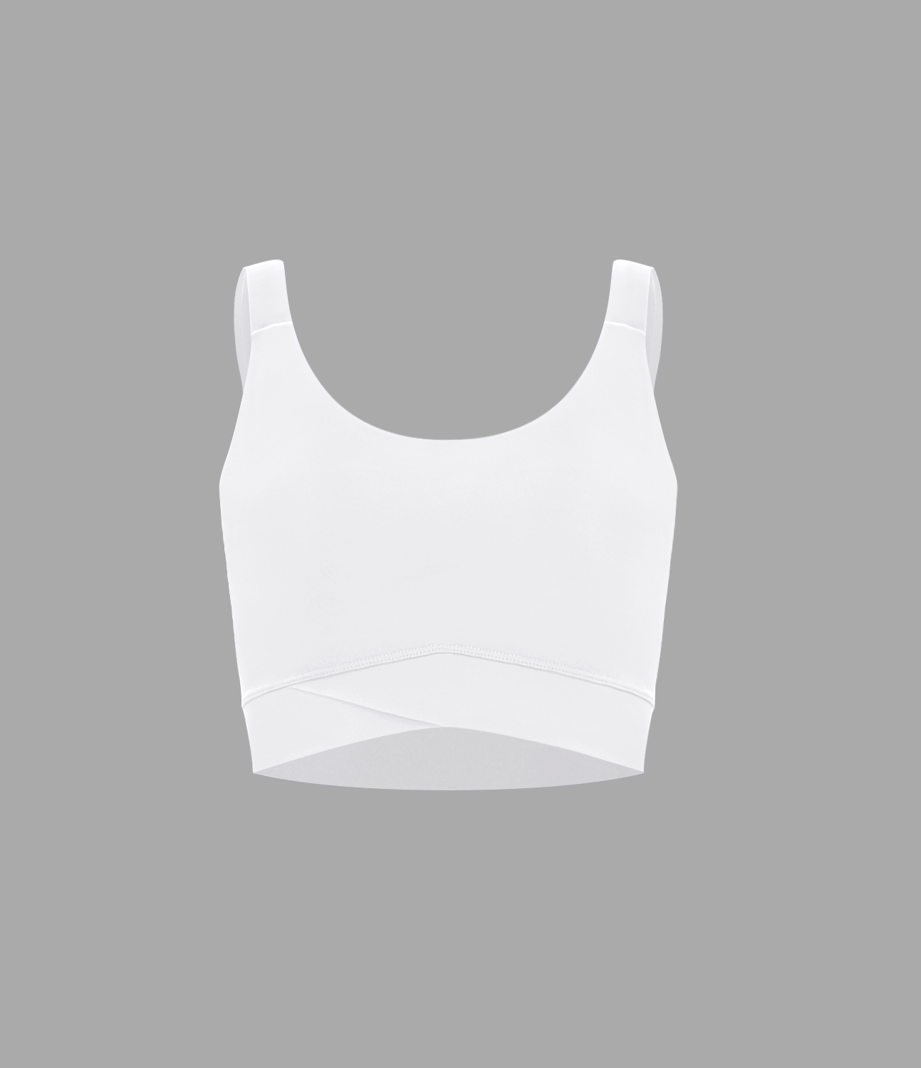 Halara Round Neck Crossover Hem Cropped Yoga Tank Top Tank Top - White - S golf tops halter top tunic tops sleeveless tops backless top 