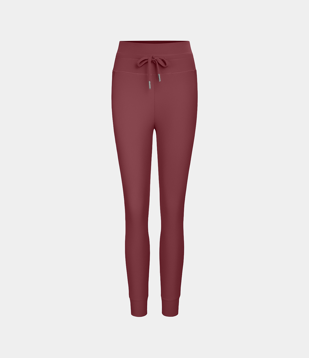 Halara Cloudfulв„ў Air Fabric High Waisted Drawstring Side Pocket Plain Cool Touch Full Length Joggers  - Cordovan - L(petite) 