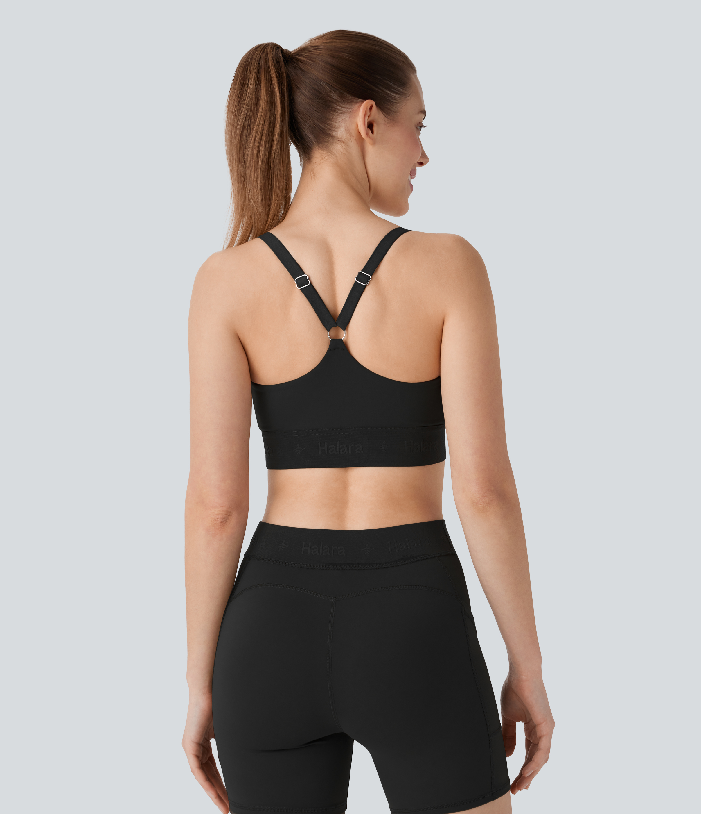Halara SpeedWaveв„ў Medium Support Adjustable Strap Quick Dry Workout Sports Bra  - Black - M push up bra strapless bra backless bra sticky bra 