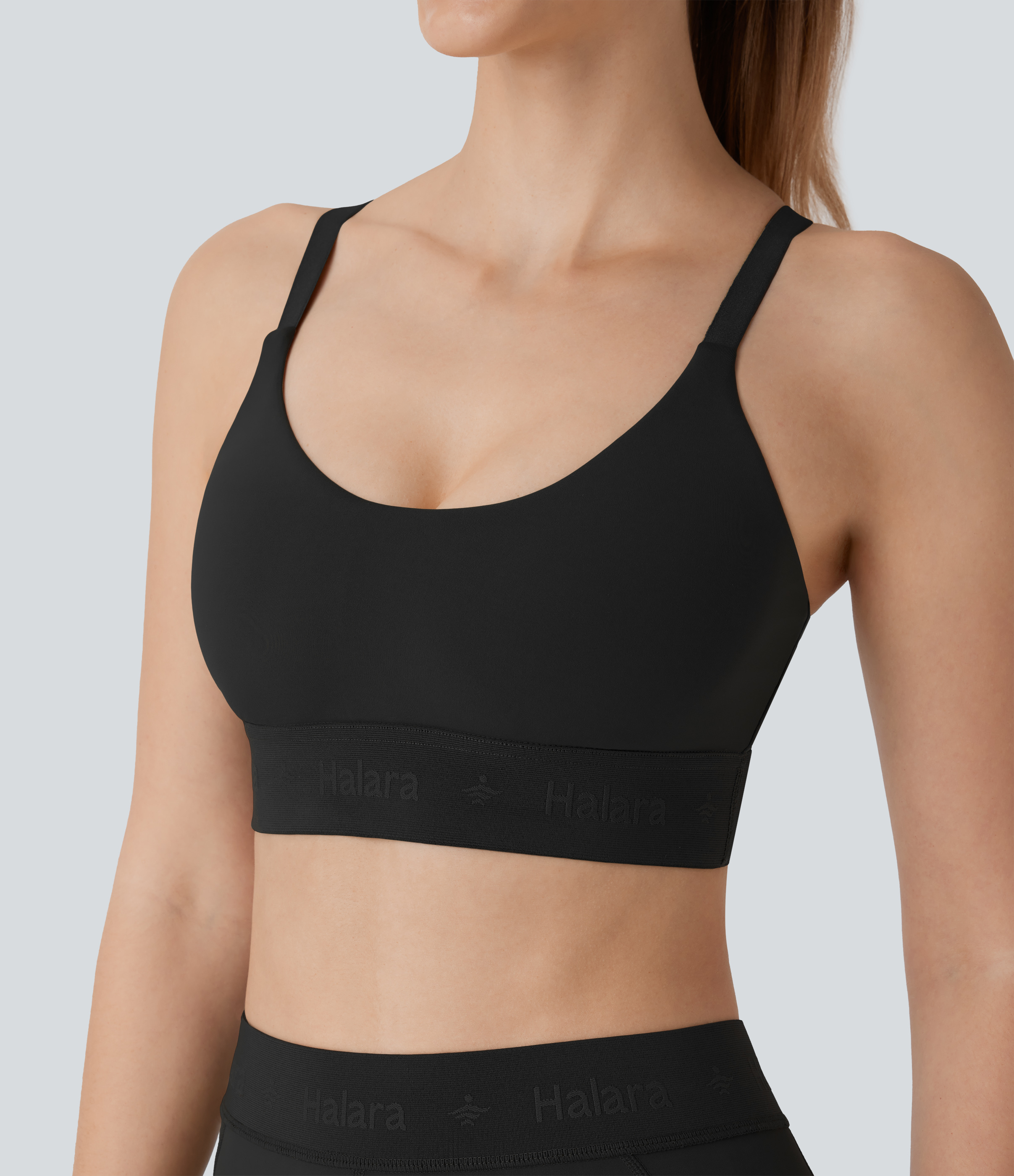 Halara SpeedWaveв„ў Medium Support Adjustable Strap Quick Dry Workout Sports Bra  - Black - M push up bra strapless bra backless bra sticky bra 