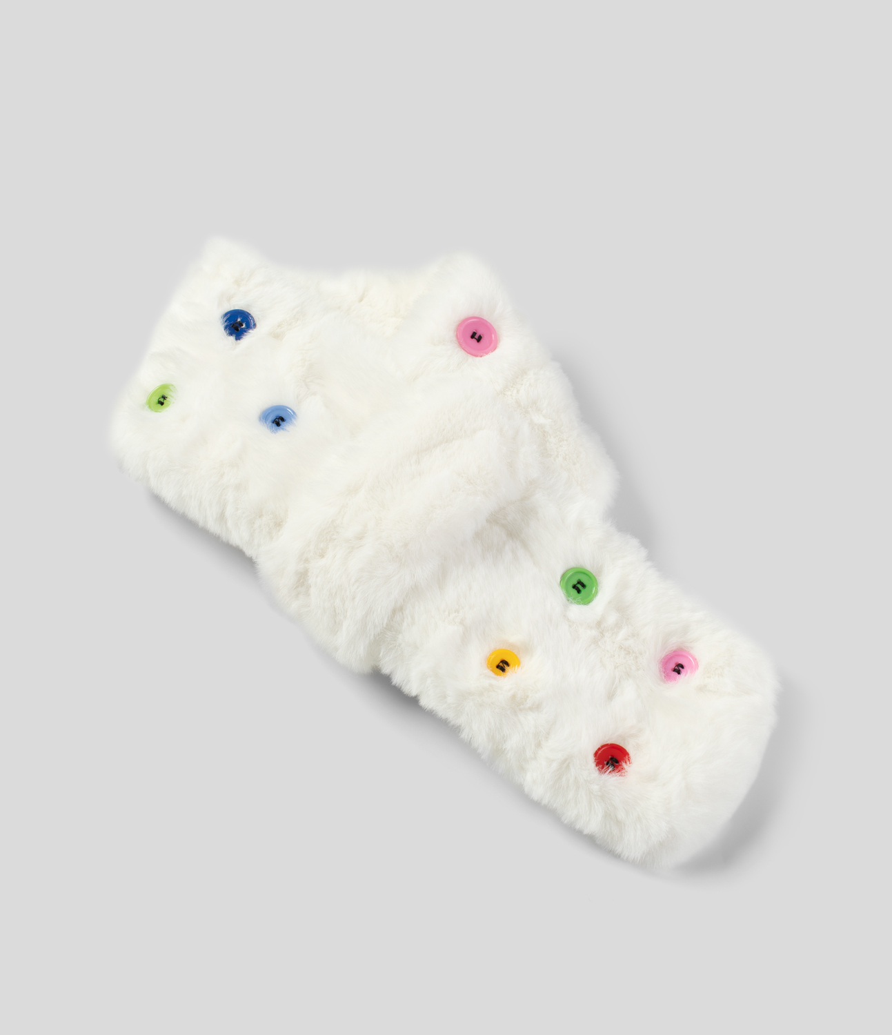White Decorative scarf with buttons / 2