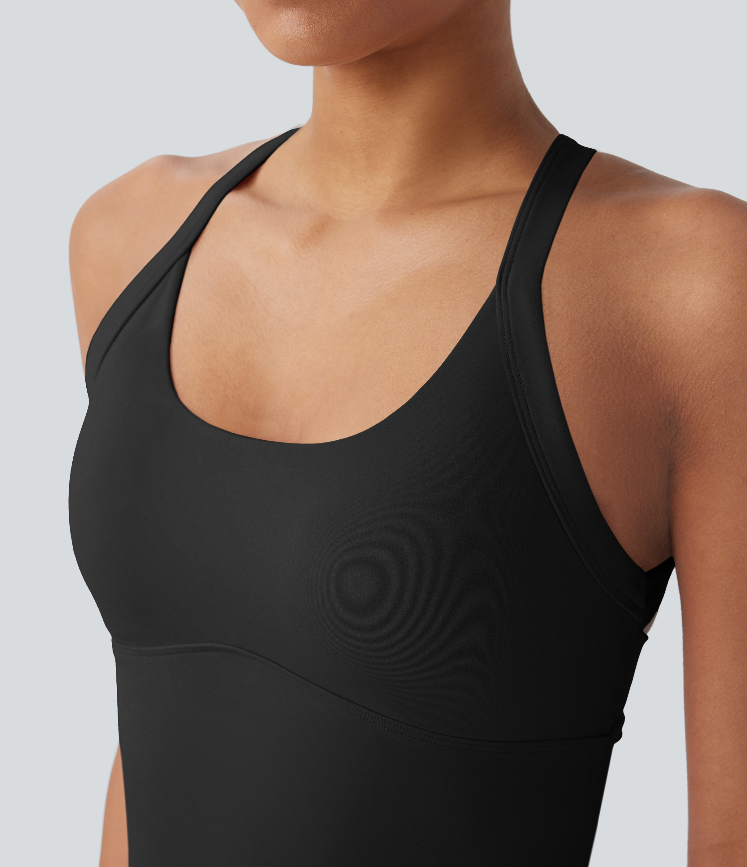 Halara Softlyzeroв„ў Plush Backless Cut Out Twisted Yoga Tank Top Tank Top - Black - M golf tops halter top tunic tops sleeveless tops 