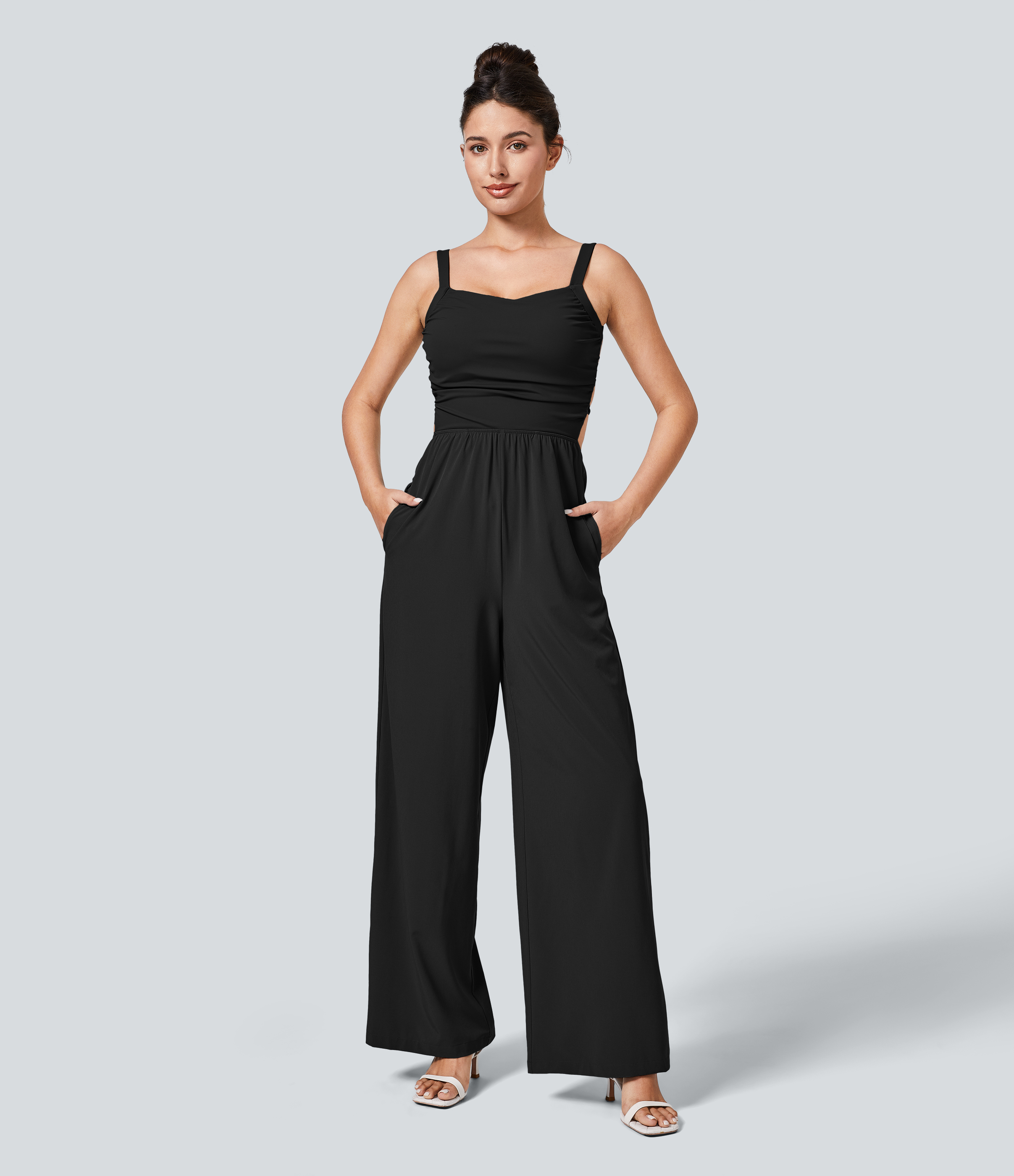 Breezeful™ Lace Up Pocket Quick Dry Casual Jumpsuit