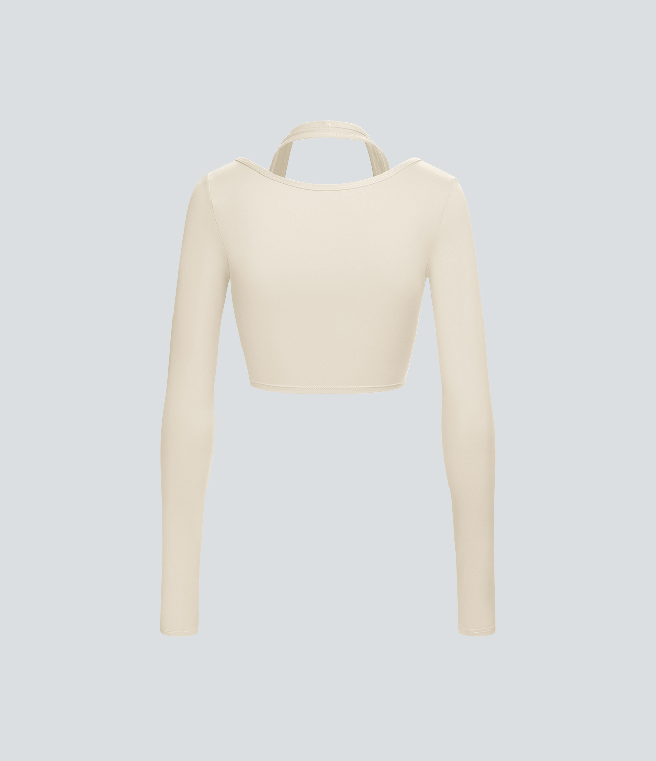 Halara Softlyzeroв„ў Plush Halter Thumb Hole Long Sleeve Cropped 2-in-1 Yoga Sports Top  - Solitary Star - XL 