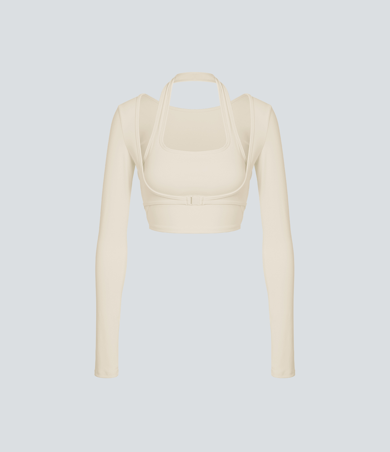 Halara Softlyzeroв„ў Plush Halter Thumb Hole Long Sleeve Cropped 2-in-1 Yoga Sports Top  - Solitary Star - XL 