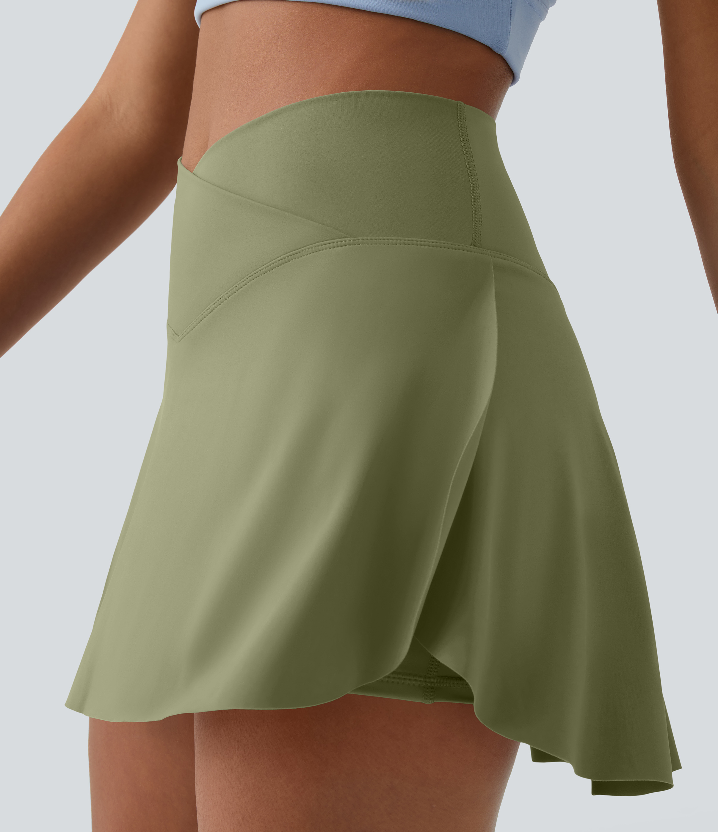 Halara Everyday Cloudfulв„ў Air Crossover 2-in-1 Side Pocket Tennis Skirt-Lucid  - Loden Green - M midi skirt a line skirt golfing skirt 